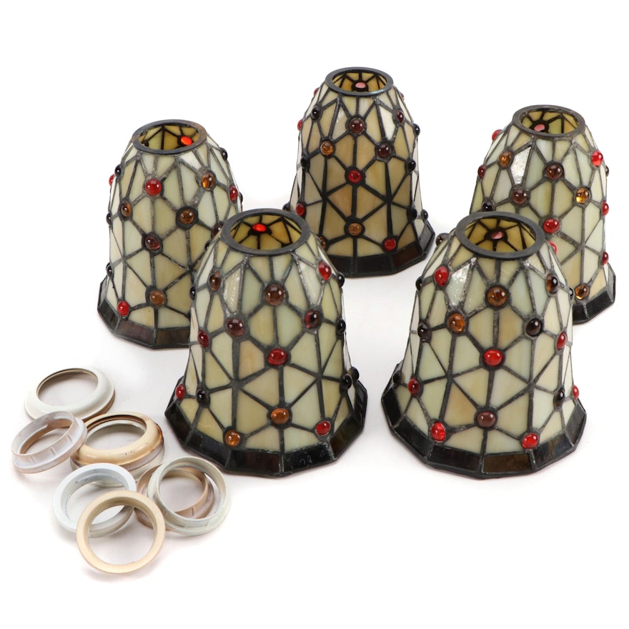 Quoizel Collectibles Mosaic Jeweled Slag Glass Lamp Shades