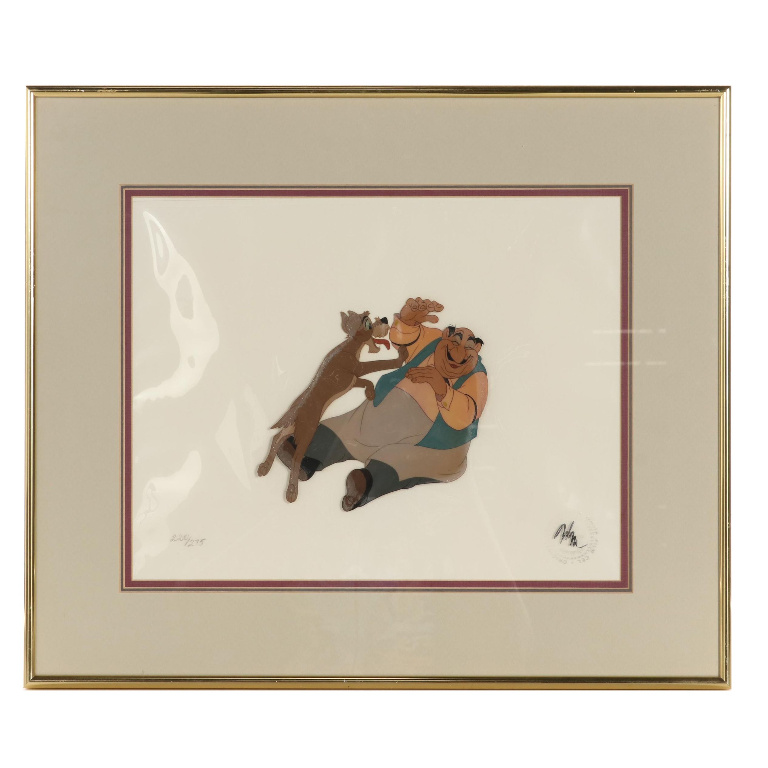 Disney "Lady and the Tramp" Hand-Painted Animation Cel