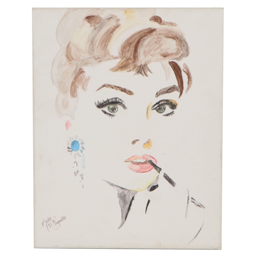 Kalee McRaynolds Pop Art Acrylic Painting of Audrey Hepburn