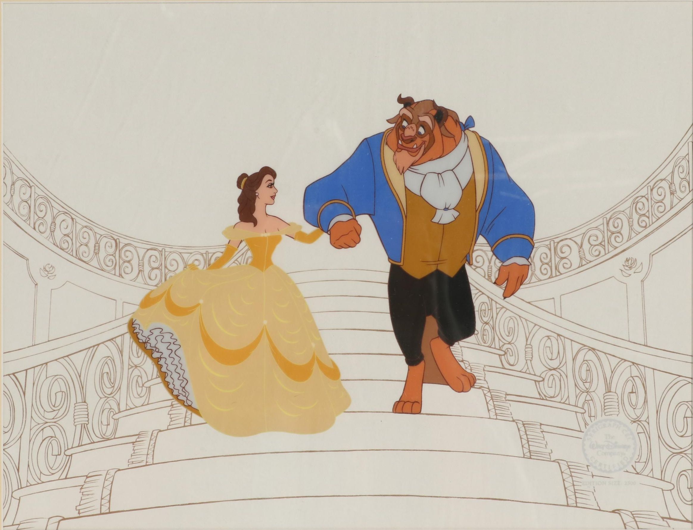 Disney Animation Serigraph Cel "Beauty and the Beast," 1992