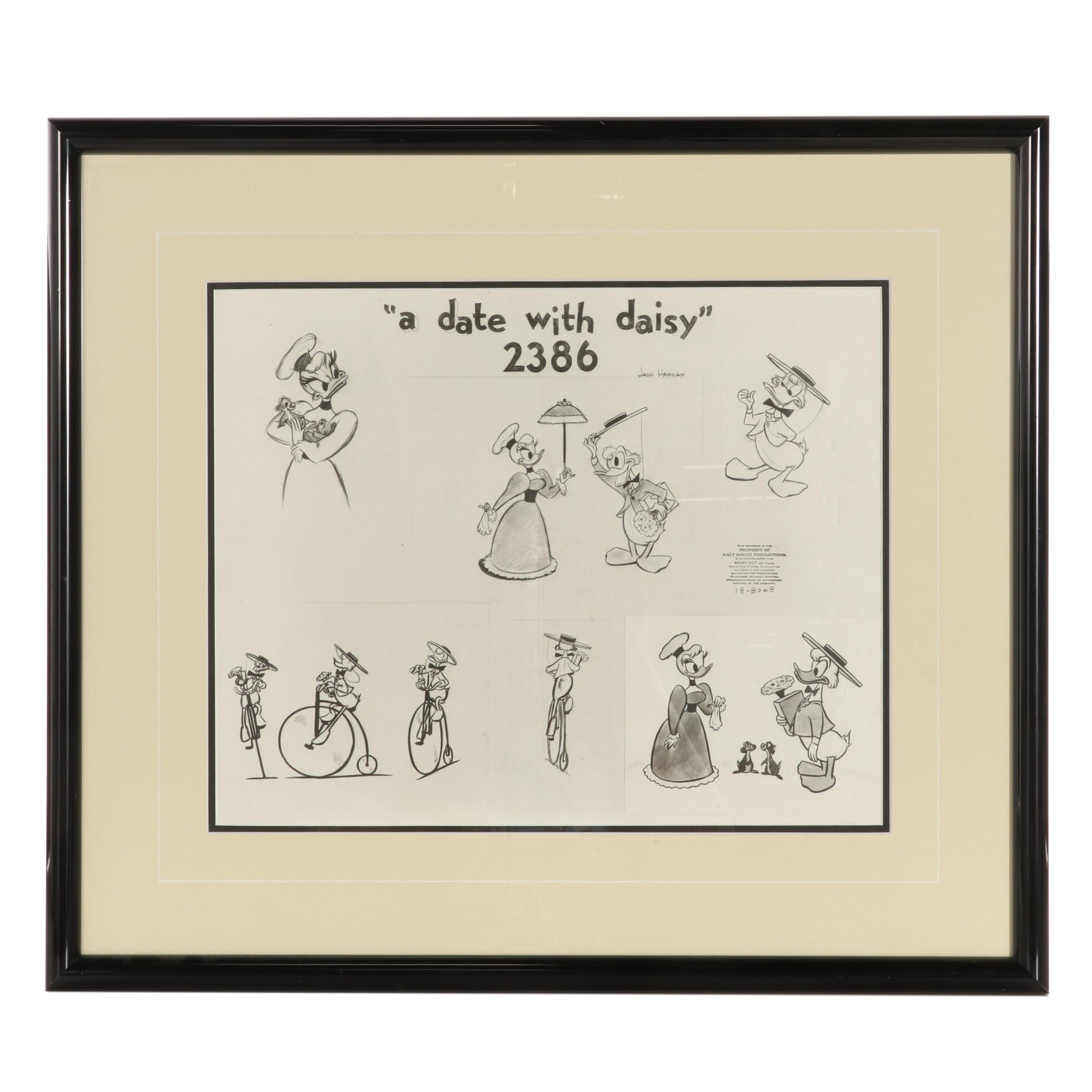 Disney "Crazy Over Daisy" Animation Model Sheet After Jack Hannah