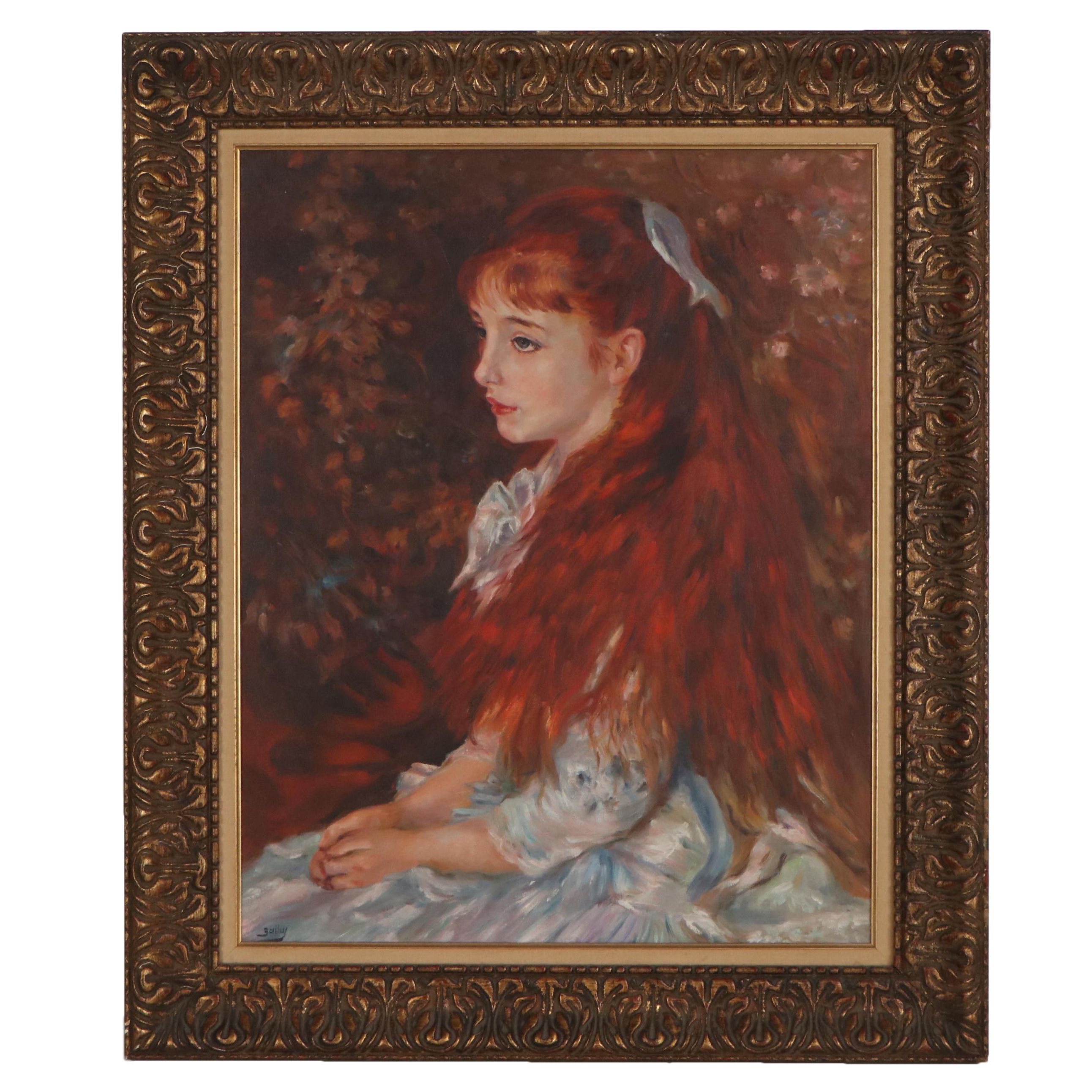 Oil Painting After Auguste Renoir "La Petite Irene"