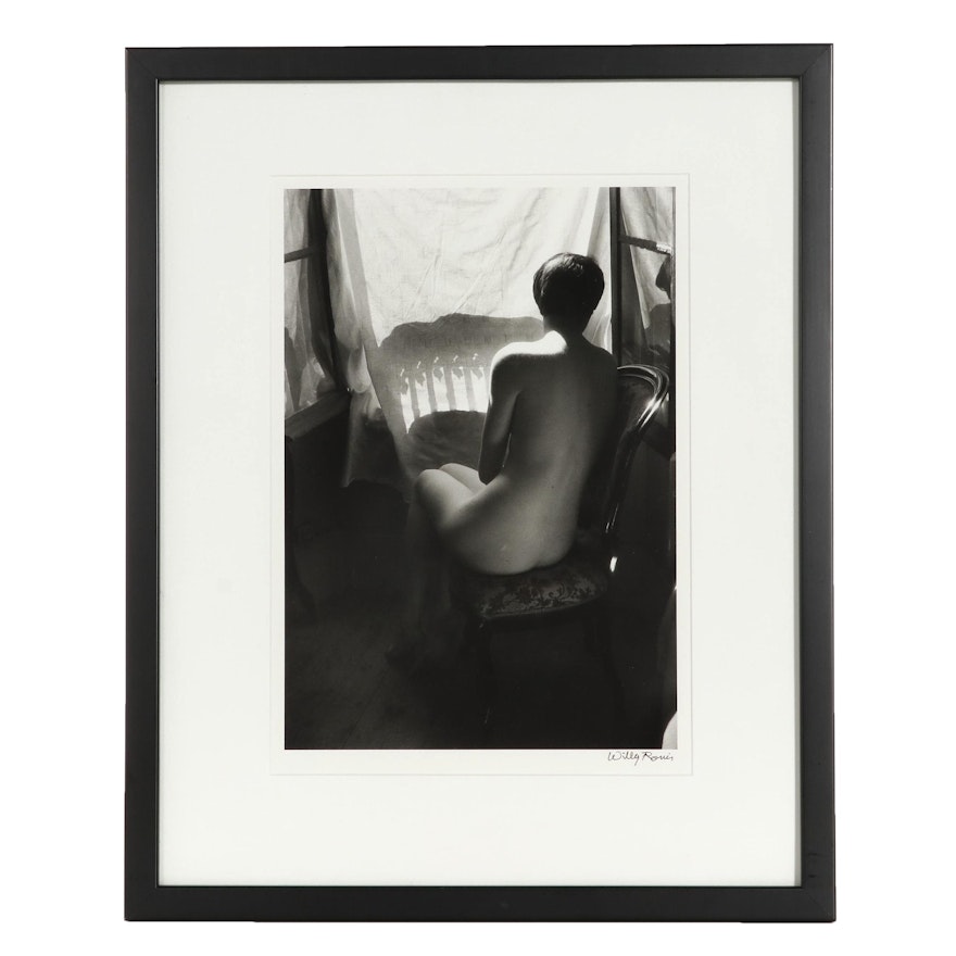 Willy Ronis Silver Gelatin Photograph of Seated Nude, Circa 2000