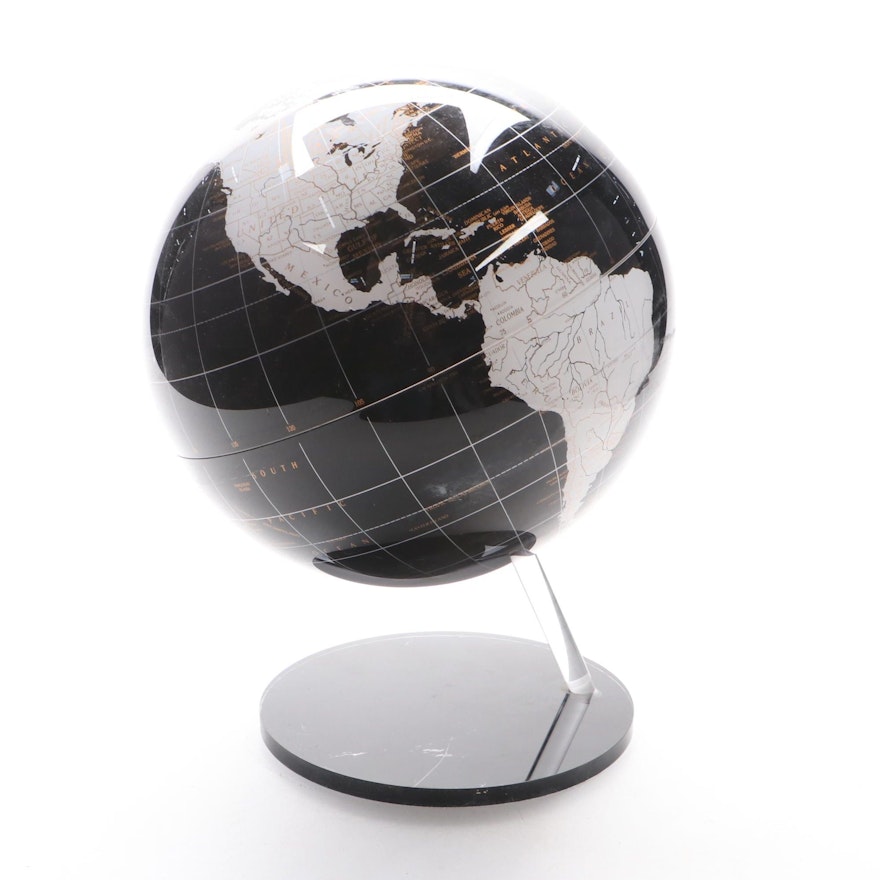 Artline Black and White Resin Tabletop Globe