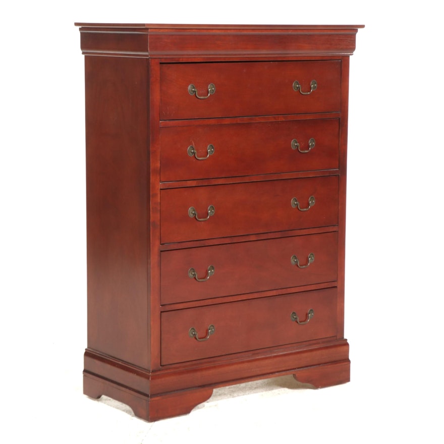 Coaster Fine Furniture Louis Philippe Style Cherry-Stained Chest of Drawers