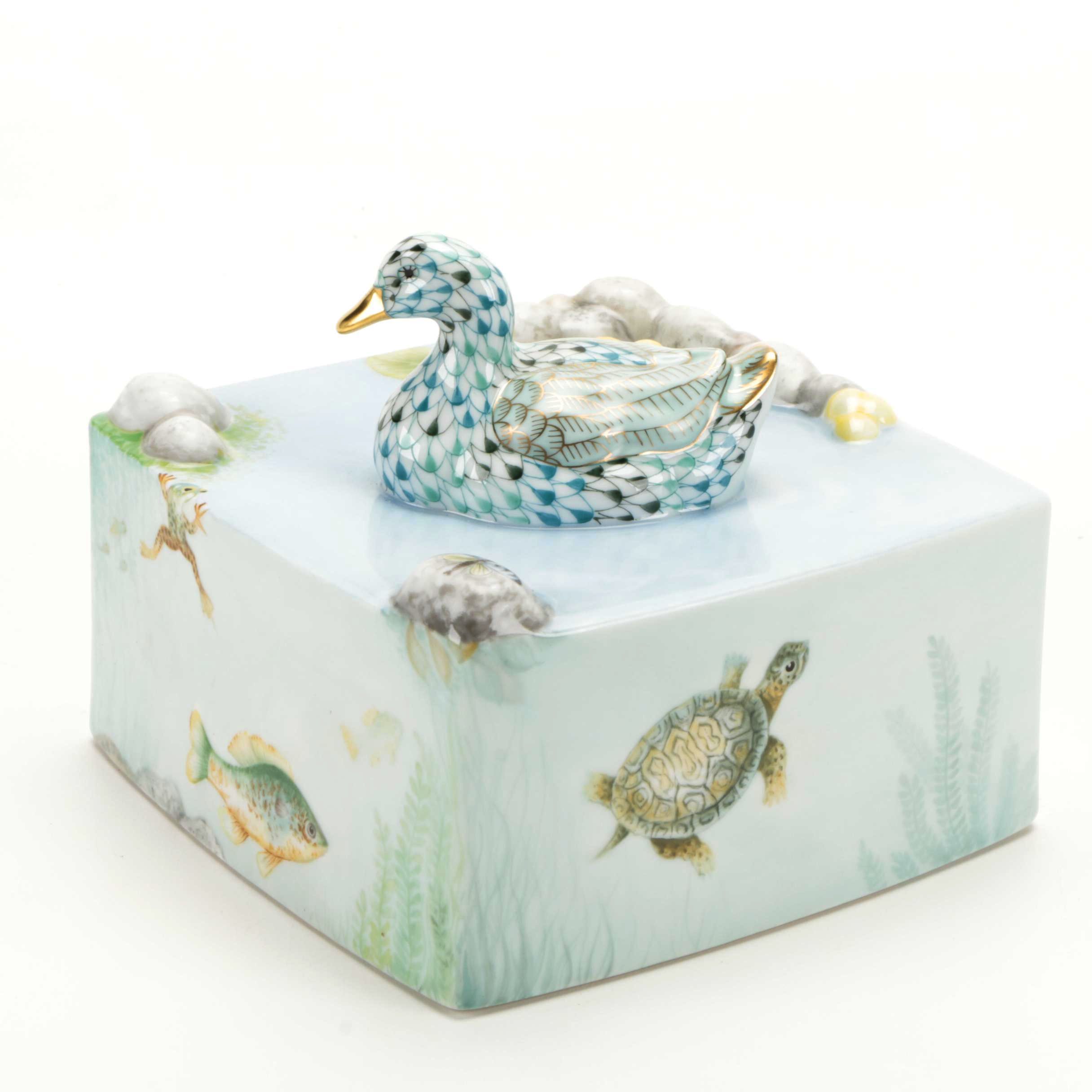 Herend "Pond Life" Limited Edition Porcelain Figurine