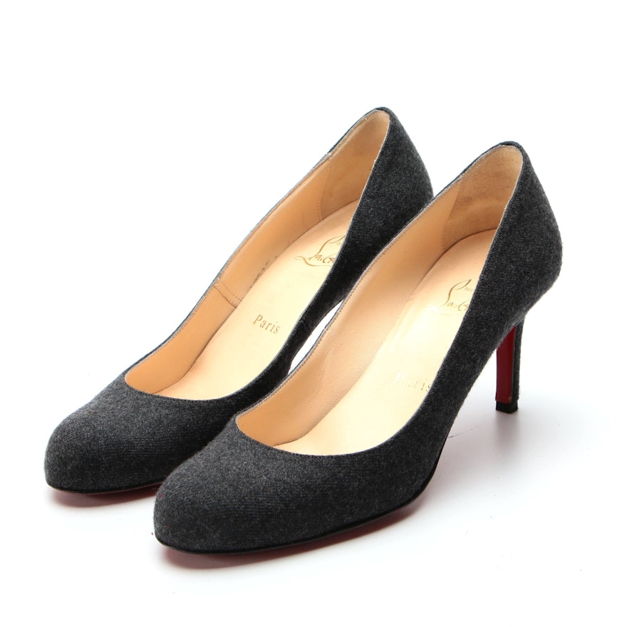 Christian Louboutin Simple Pump 70 in Grey Flannel with Box