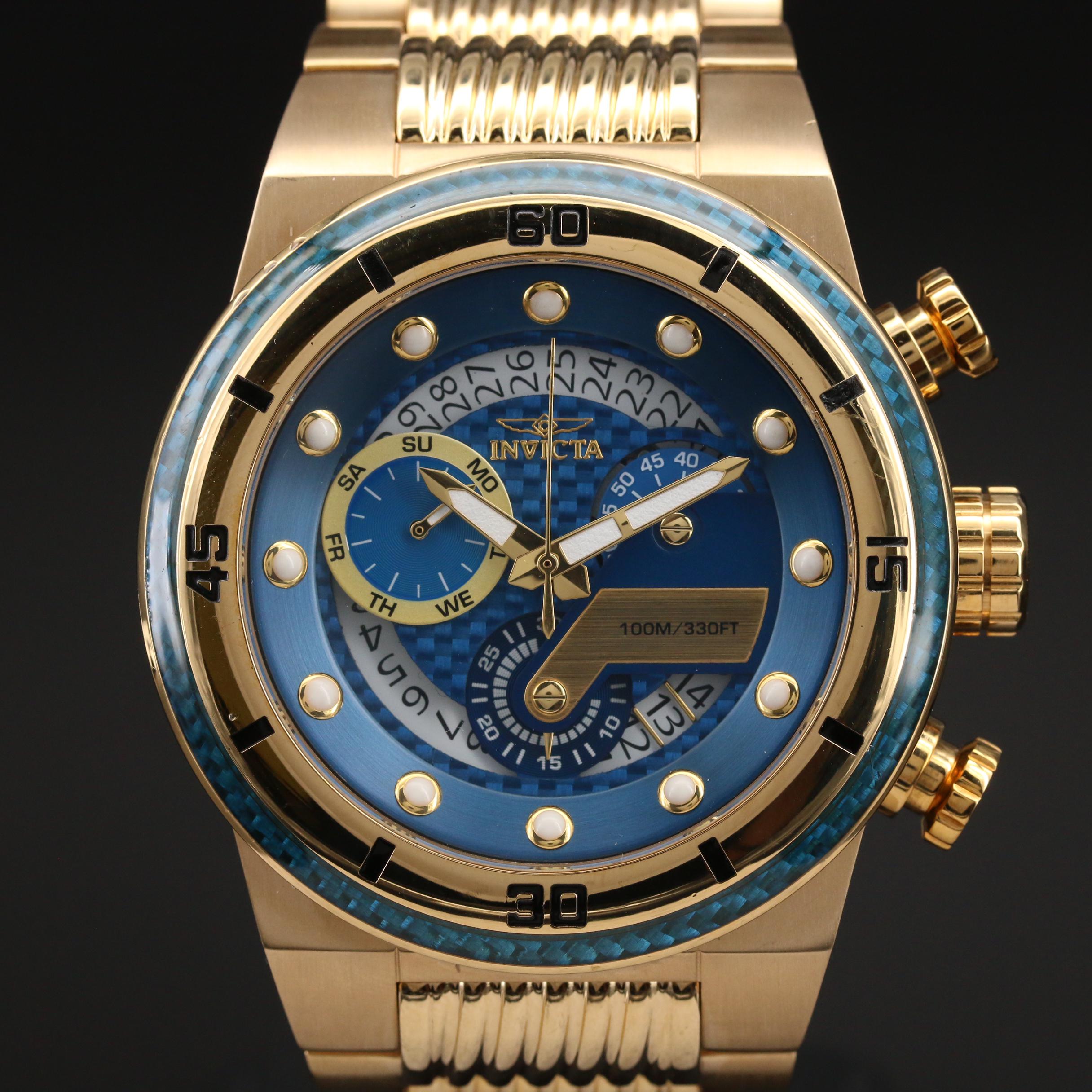 Invicta S1Rally Chronograph Gold Tone Quartz Watch