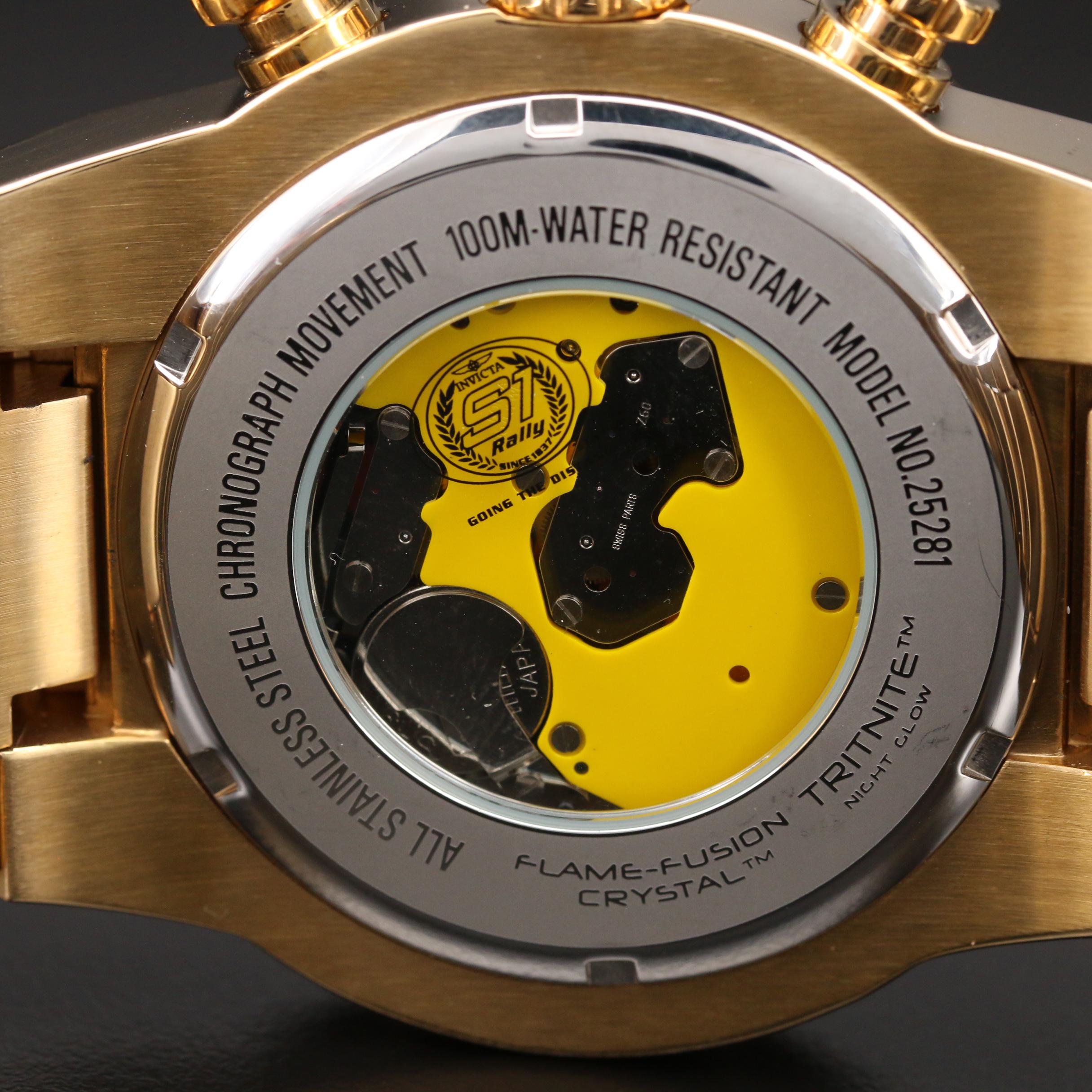 Invicta S1Rally Chronograph Gold Tone Quartz Watch