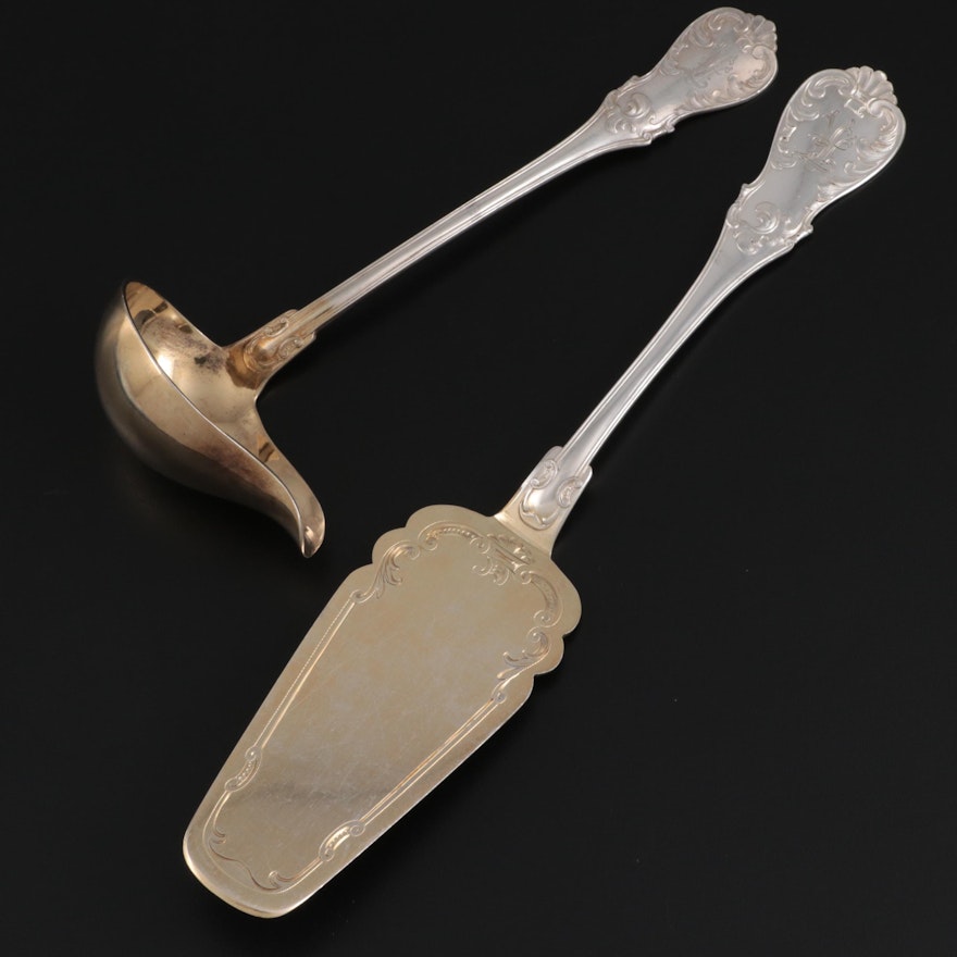 H. Meyen & Co. 800 Silver Dessert Server and Ladle, Early to Mid-20th Century
