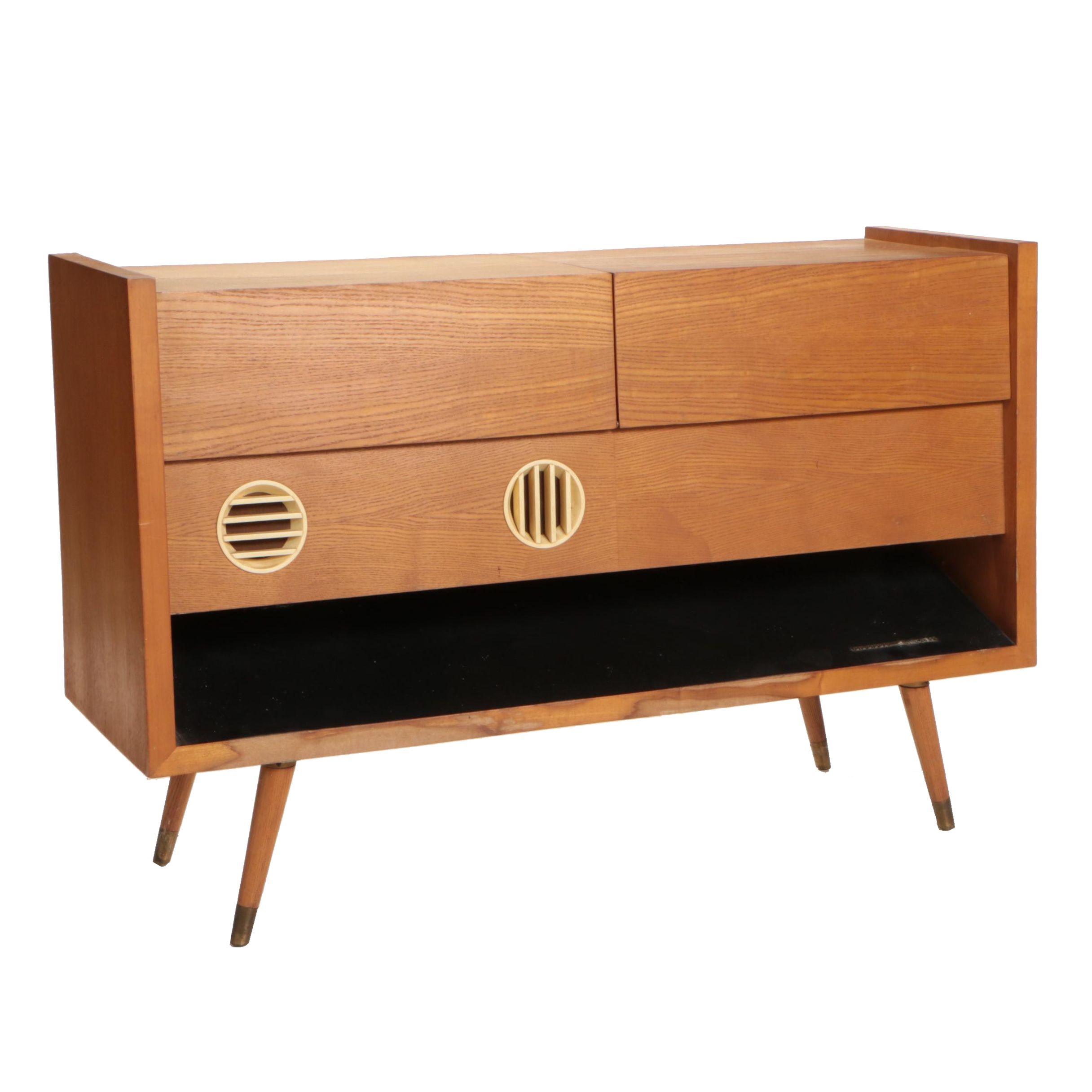 Grundig-Majestic Model 8080 Oak Stereo Console and Record Player, Mid-20th C.