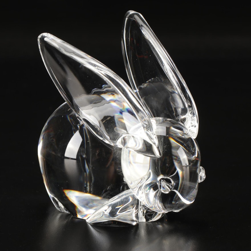 Steuben Art Glass Rabbit Paperweight
