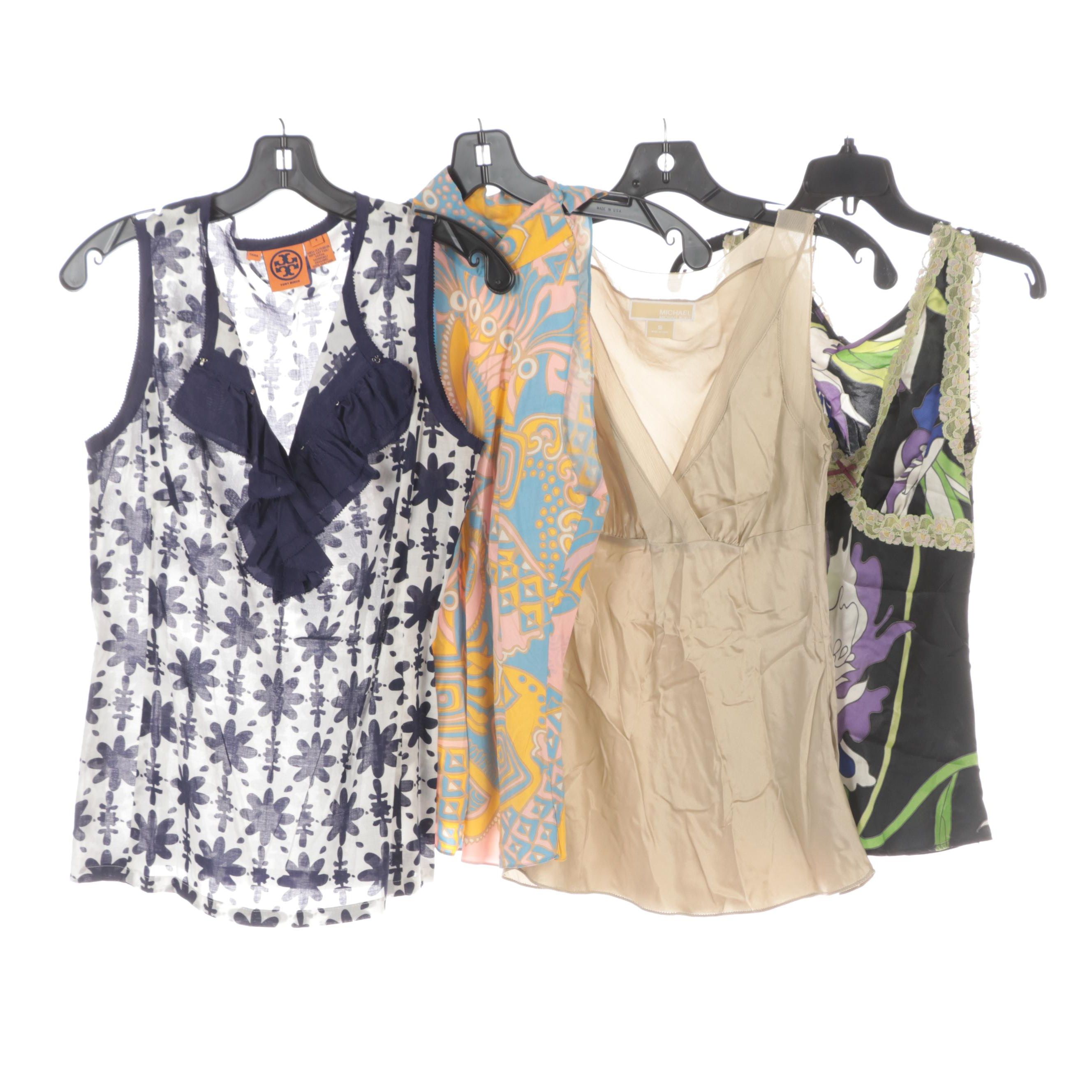 Tory Burch, Ying Li, Michael Kors, and Tibi Sleeveless Blouses