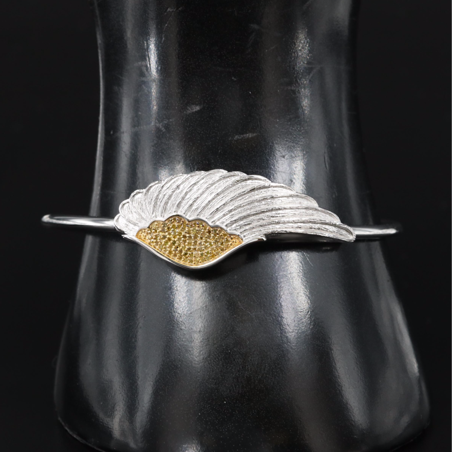 Sterling Diamond Wing Cuff