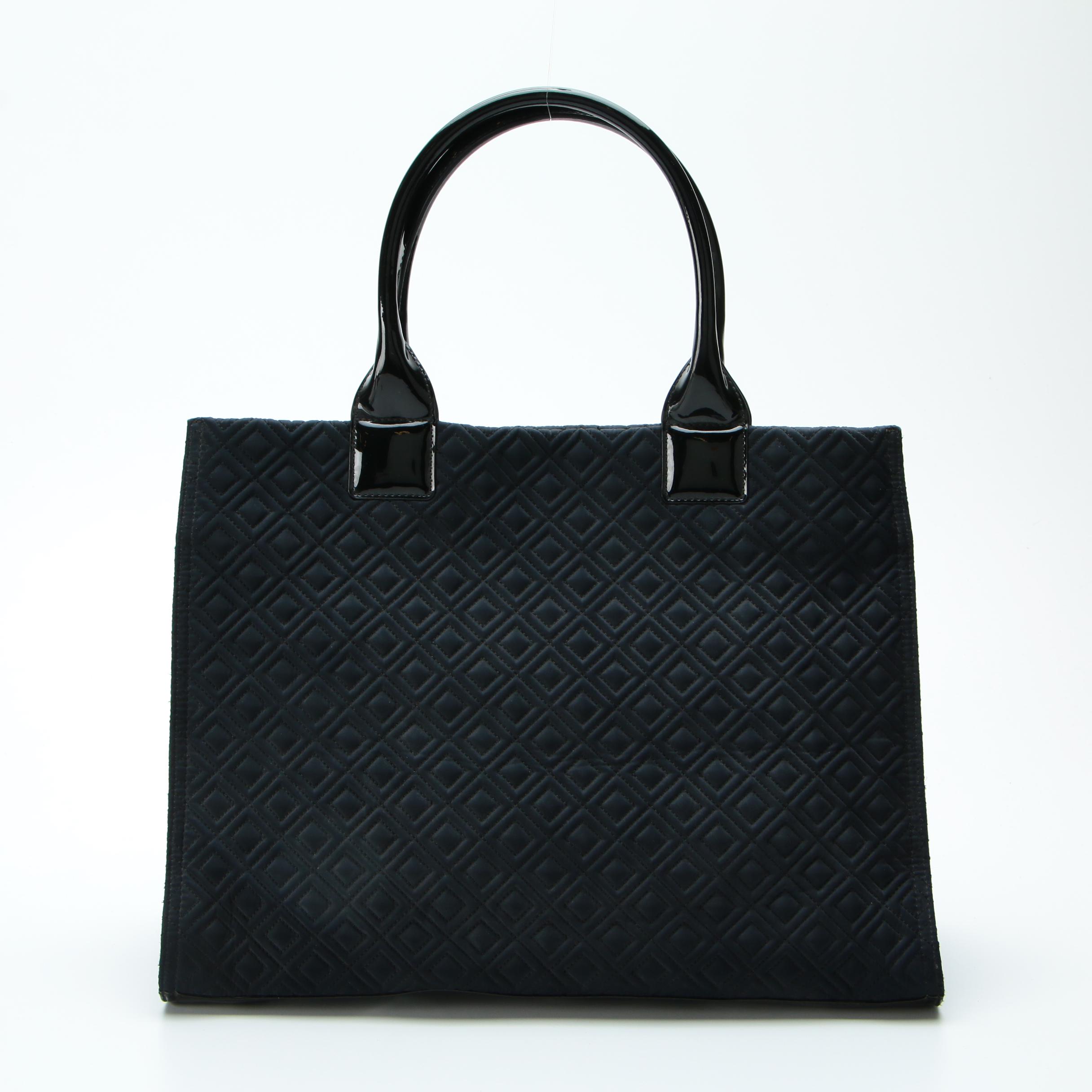 Tory Burch Large Quilted Dust Bag with Patent Leather Trim