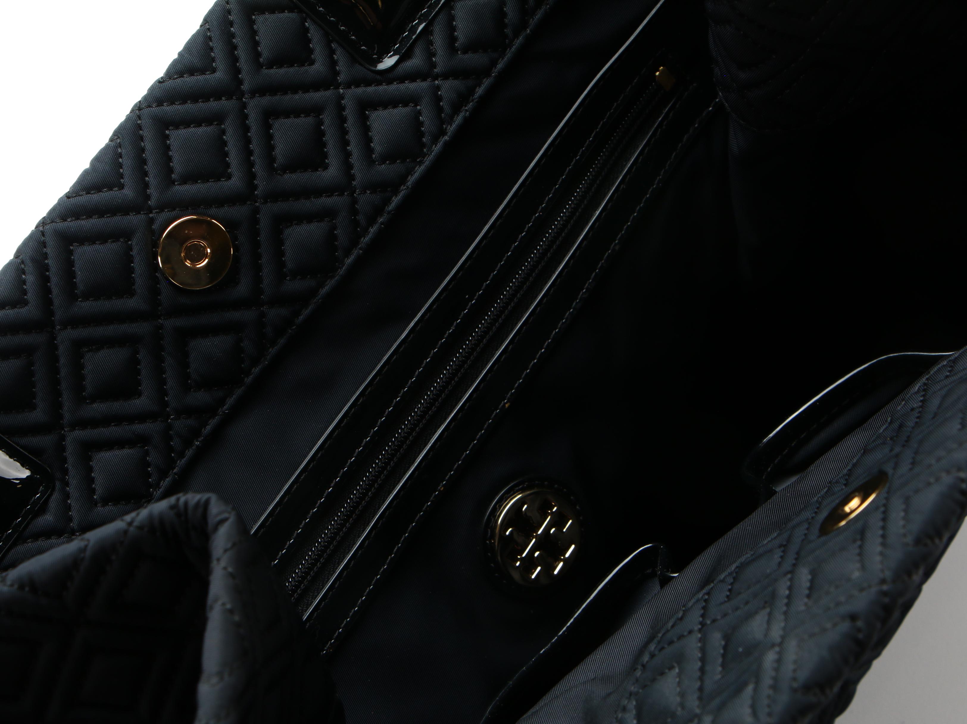 Tory Burch Large Quilted Dust Bag with Patent Leather Trim