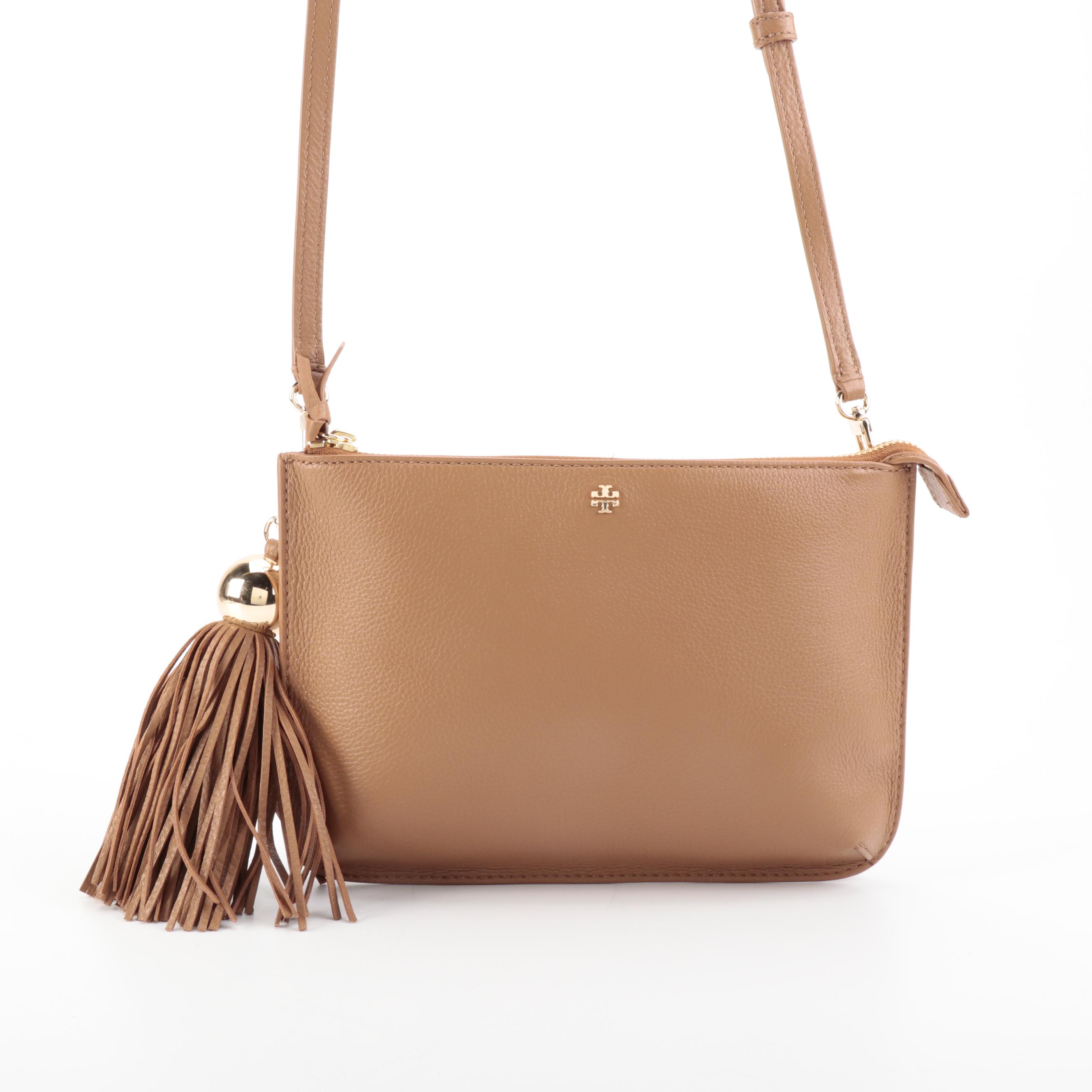 Tory Burch Tassel Crossbody Bag in Bark Leather