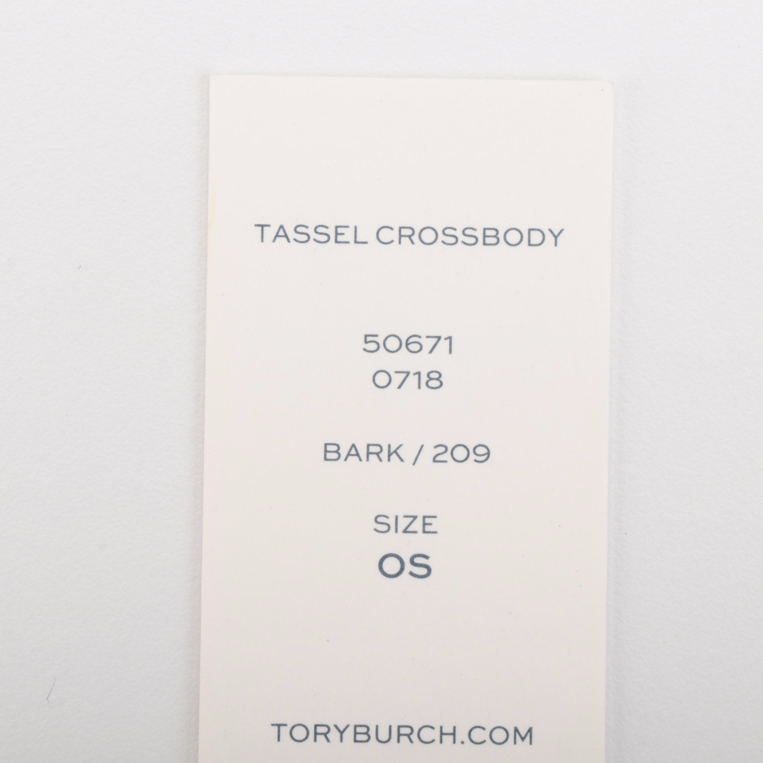 Tory Burch Tassel Crossbody Bag in Bark Leather