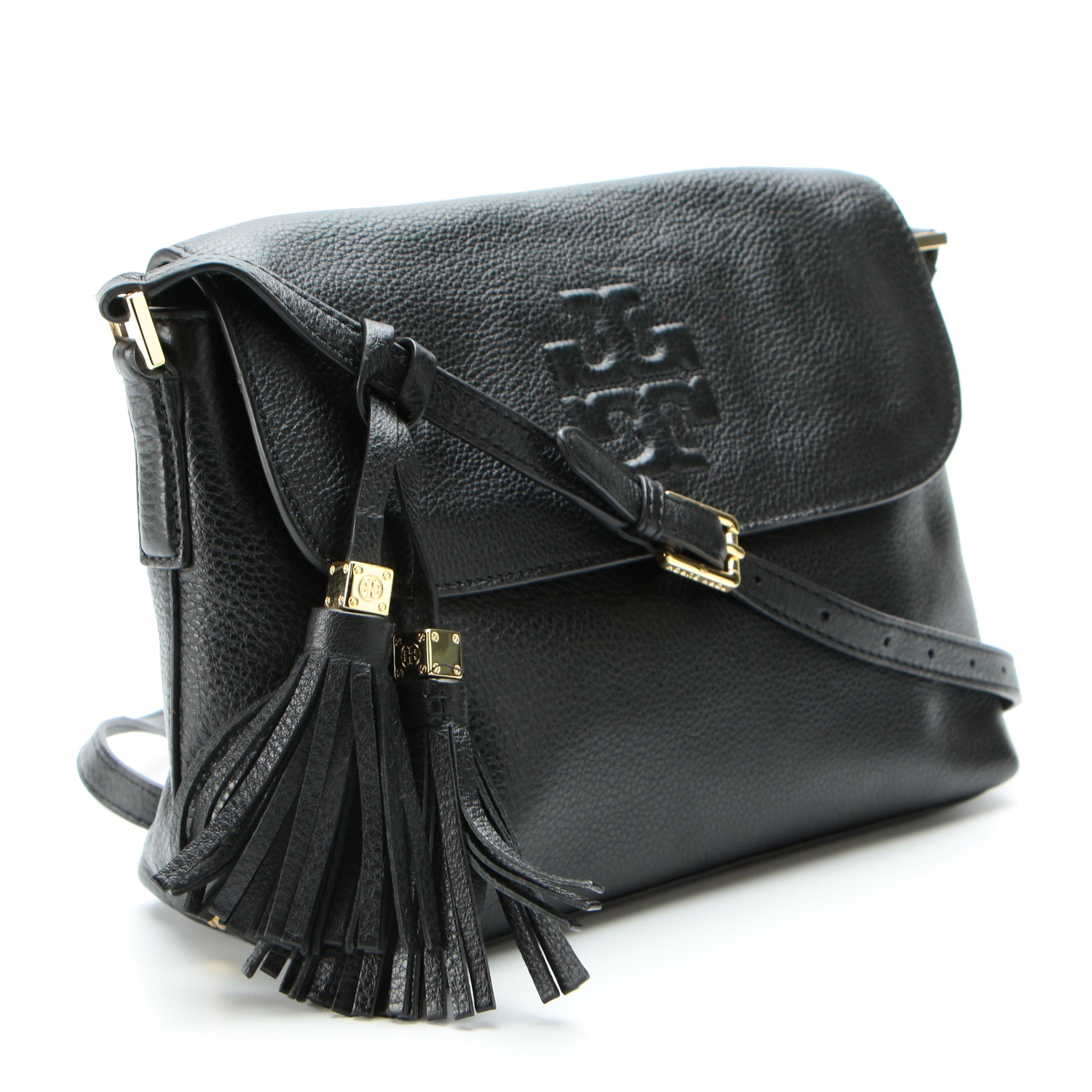 Tory Burch Black Grained Leather Crossbody