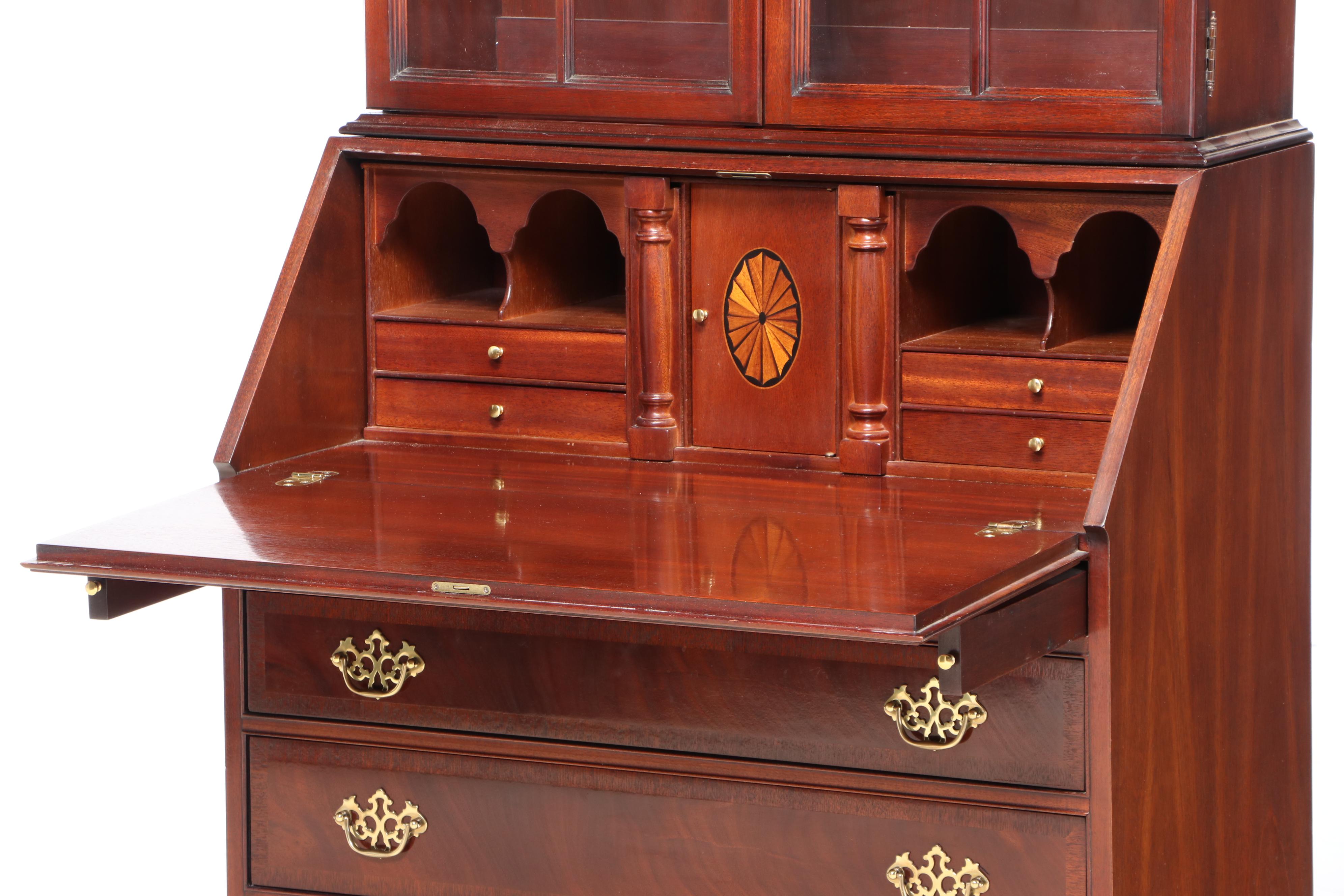 Hickory Chair "James River" Mahogany Double-Dome Secretary Bookcase