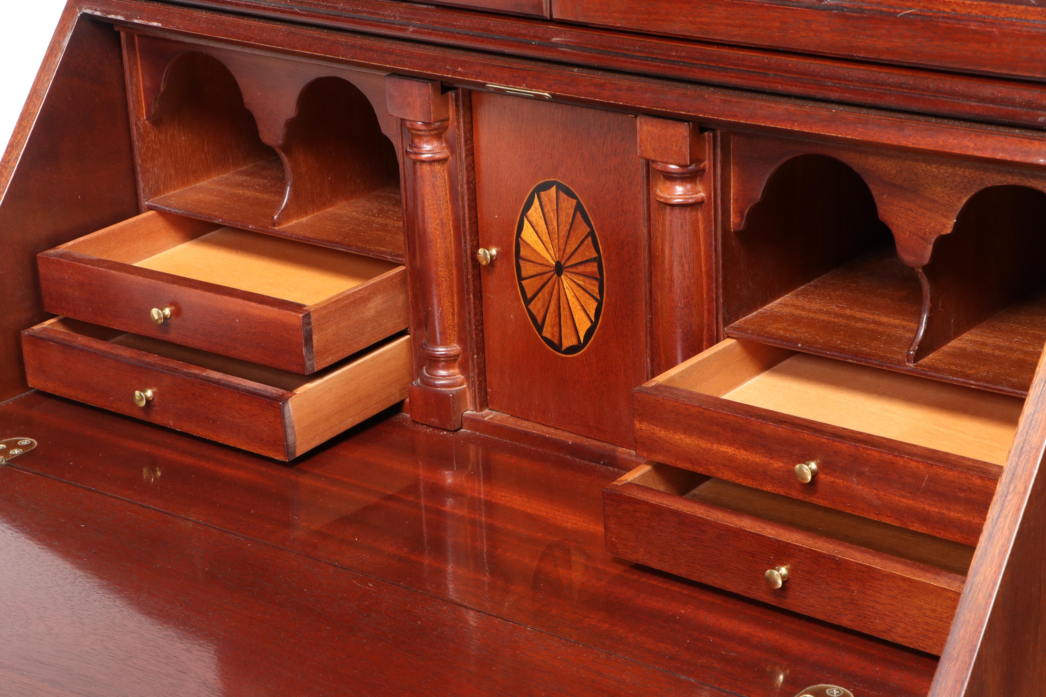 Hickory Chair "James River" Mahogany Double-Dome Secretary Bookcase