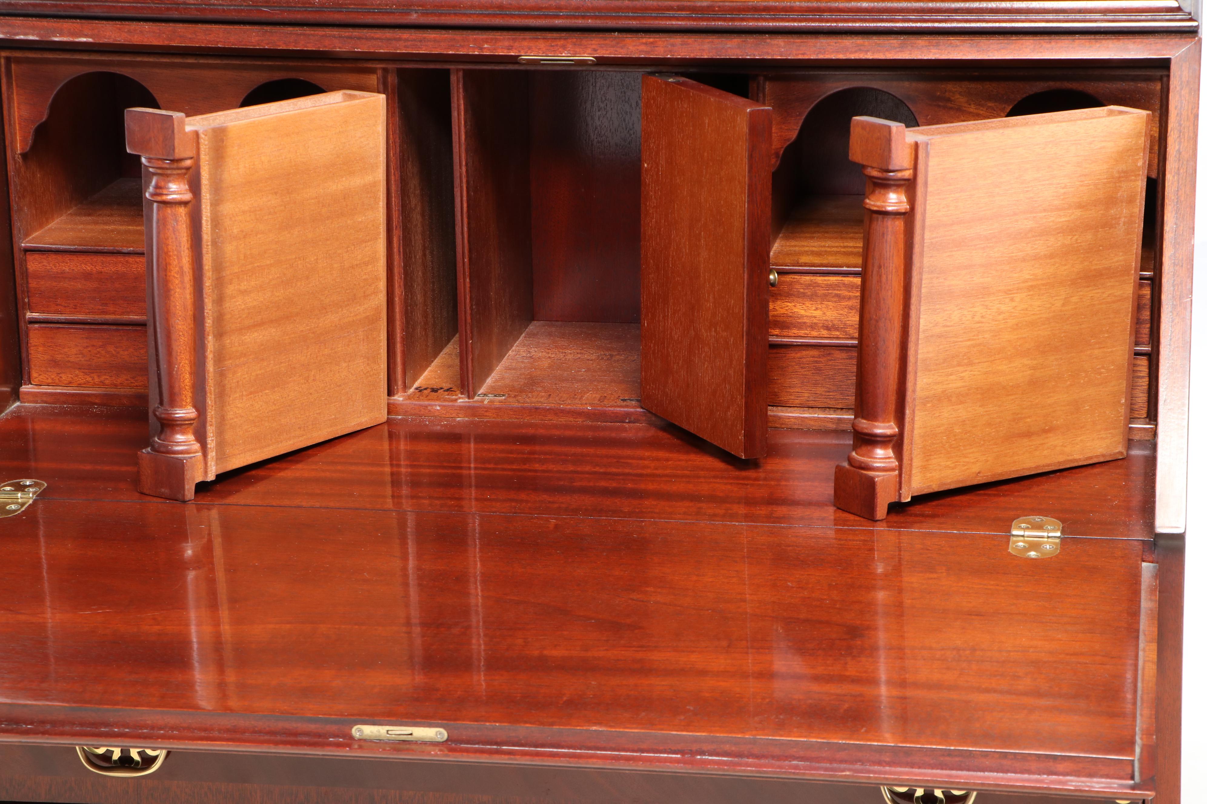 Hickory Chair "James River" Mahogany Double-Dome Secretary Bookcase