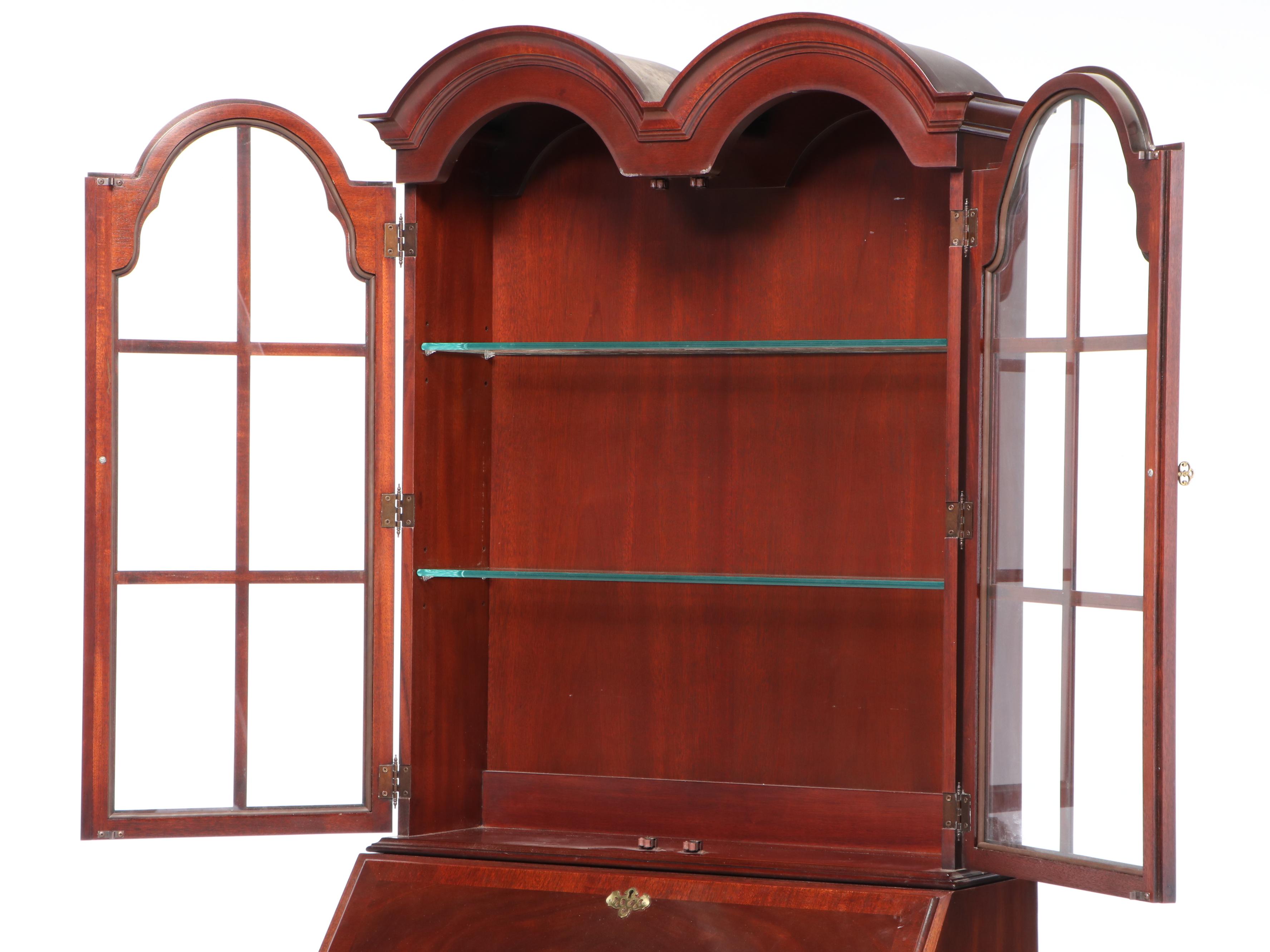Hickory Chair "James River" Mahogany Double-Dome Secretary Bookcase