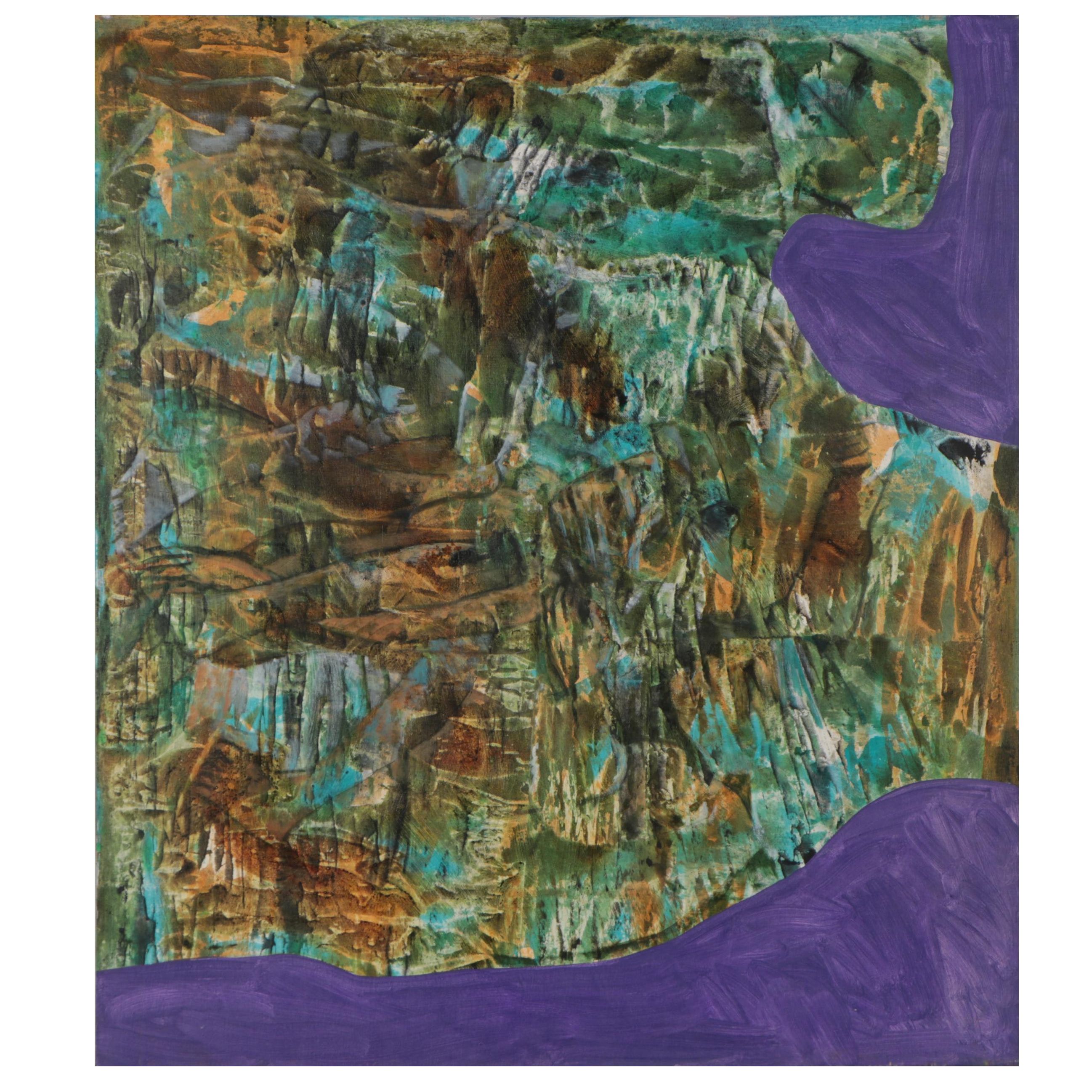 Don Stacy Large-Scale Abstract Oil Painting, Mid-Late 20th Century