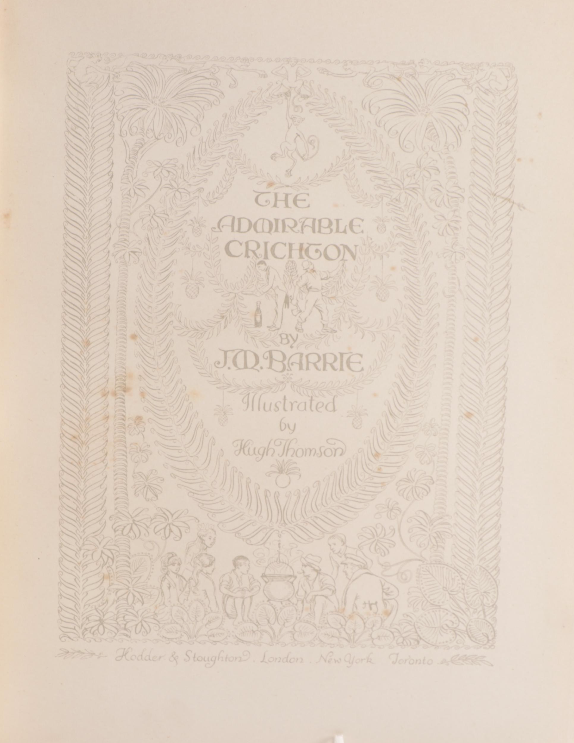 First Edition "Peter and Wendy" and More by J. M. Barrie, Early 20th Century