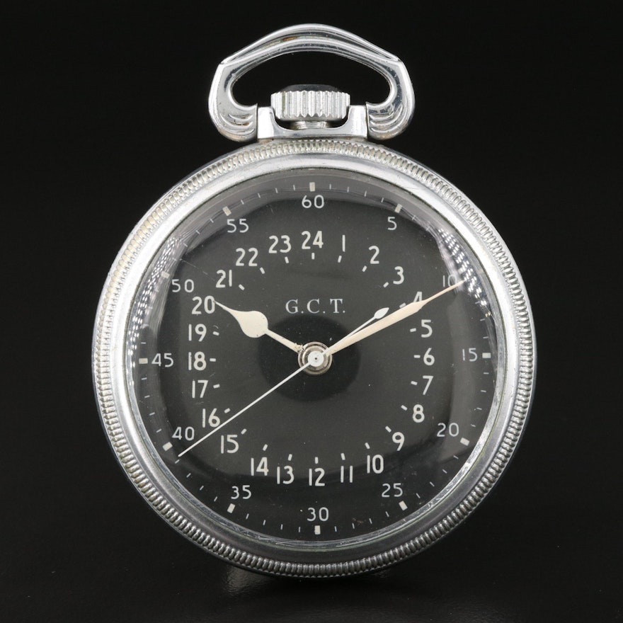 1941 Hamilton AN -5740 WWII 24 Hour Navigation Pocket Watch