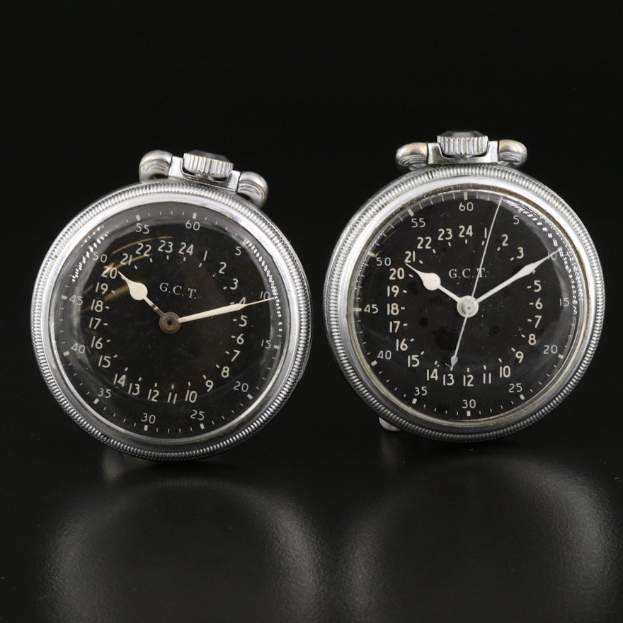 Pair of Hamilton AN-5740 WWII Navigation Pocket Watches