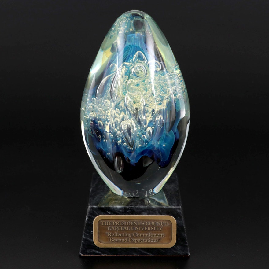 Robert Eickholt Opalescent Studio Art Glass Paperweight Award, 1998
