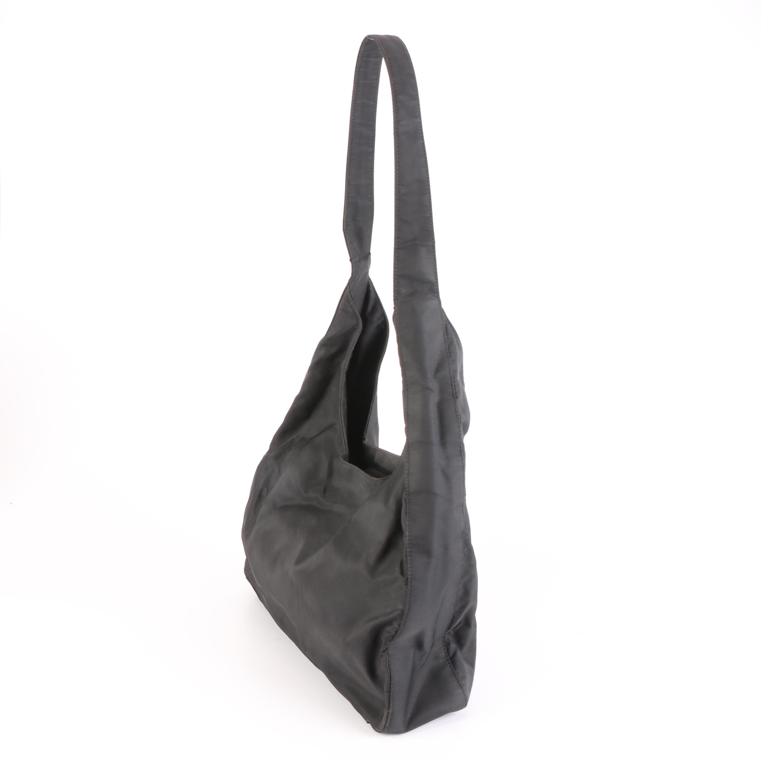 Prada Shoulder Hobo Bag in Black Nylon Tessuto
