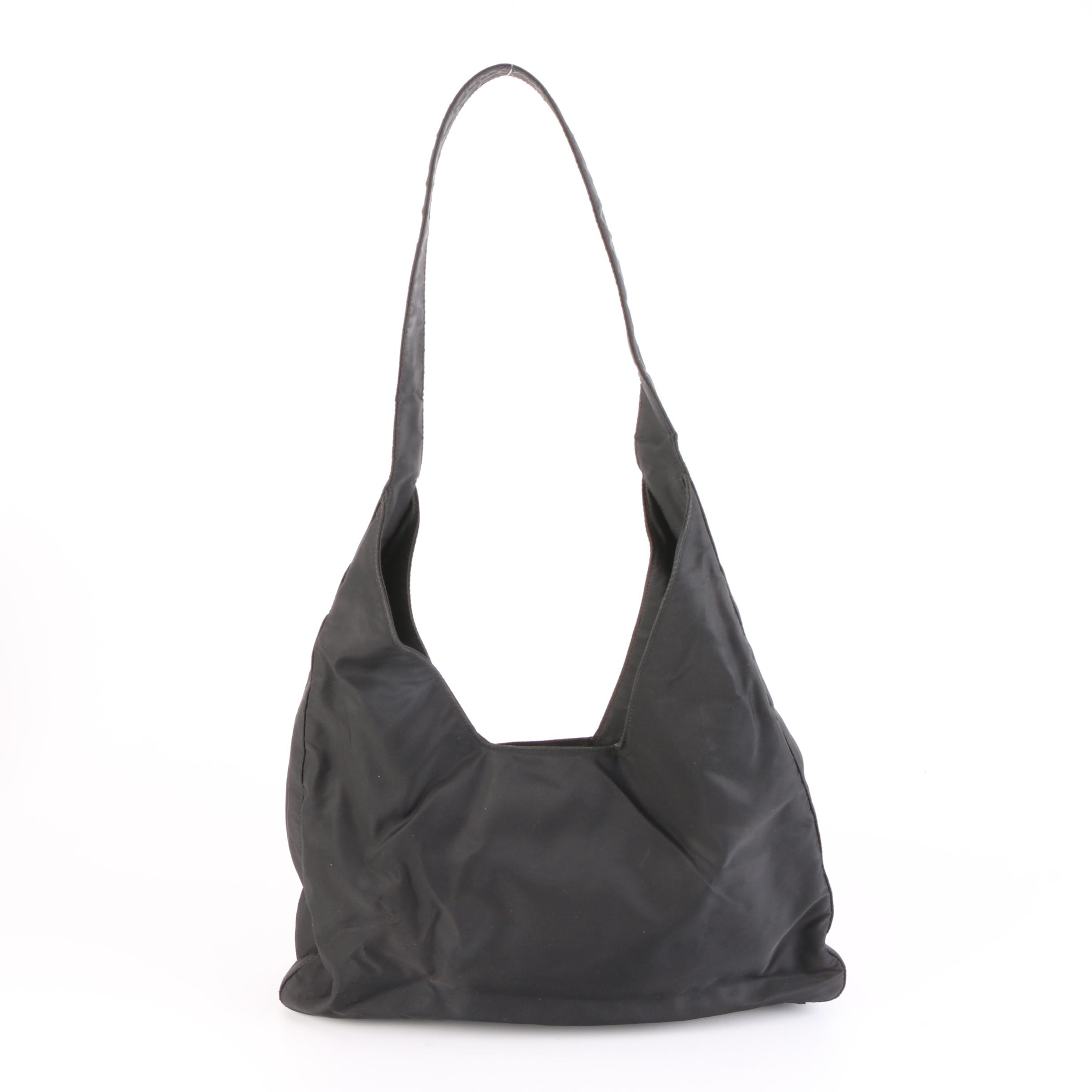 Prada Shoulder Hobo Bag in Black Nylon Tessuto