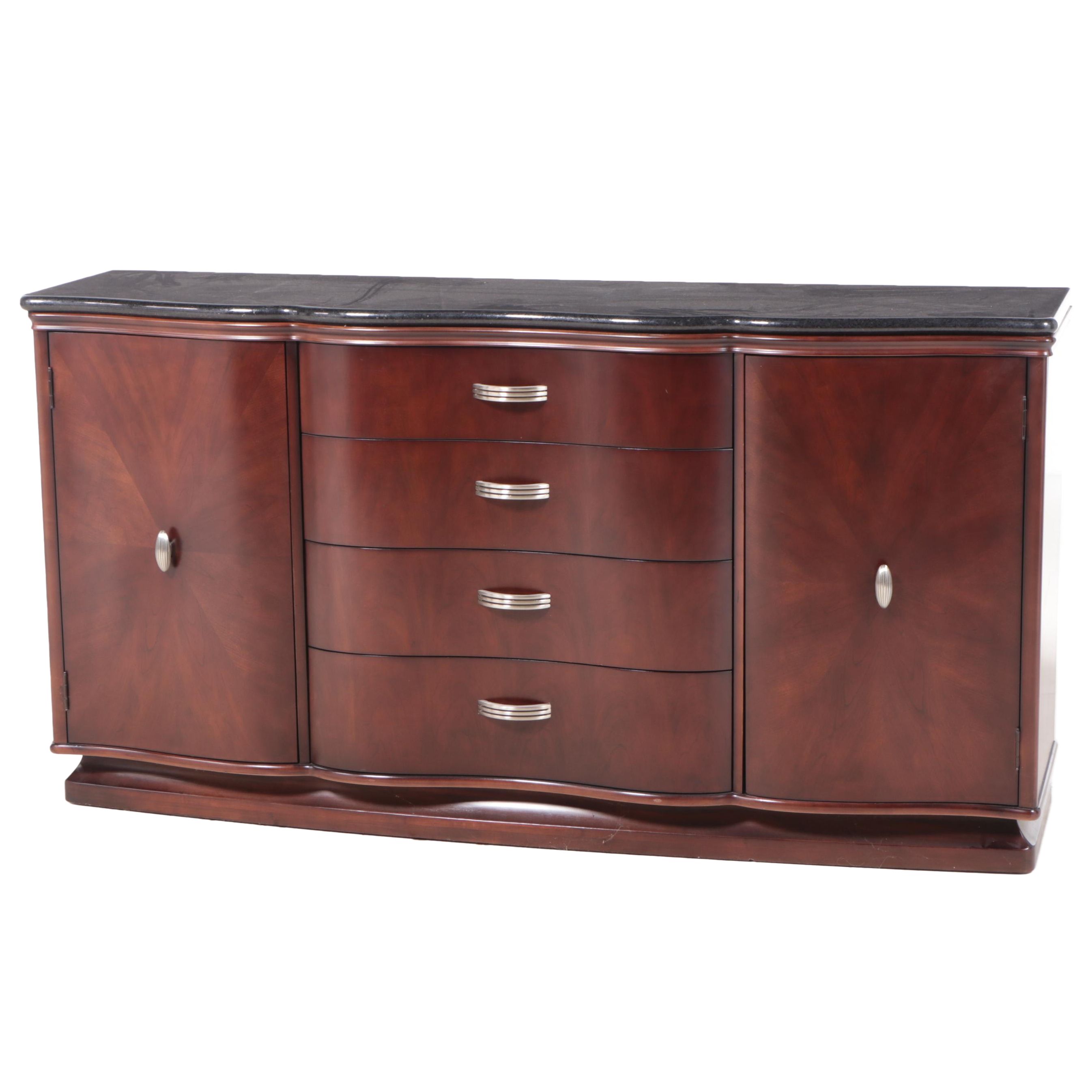 Bernhardt "Paris Collection" Mahogany-Stained Granite Top Sideboard