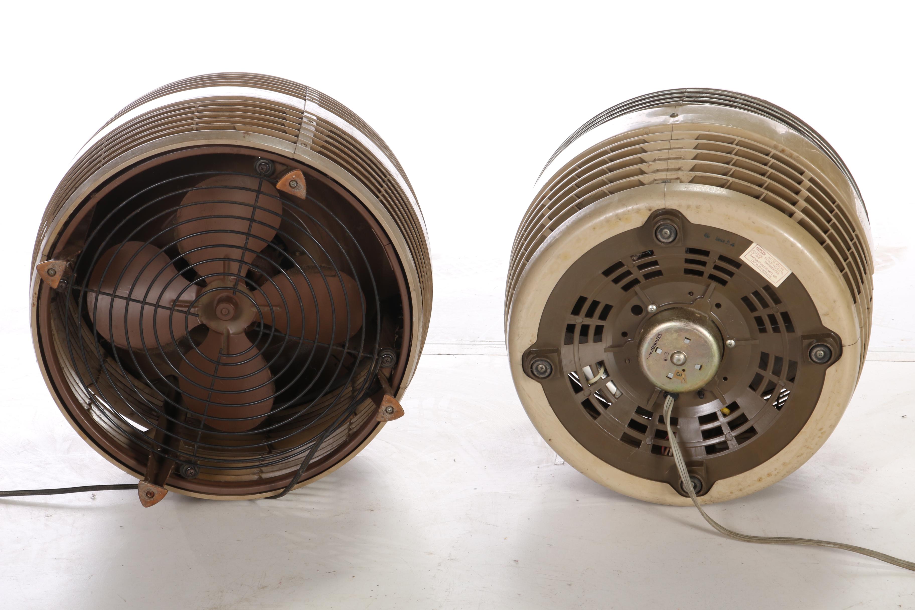 Hunter and Dayton Hassock Style Floor Fans, Mid-20th Century