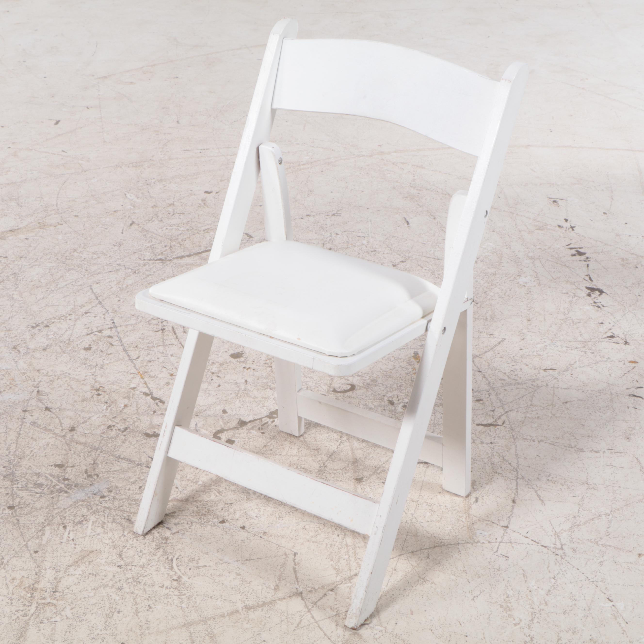 Palmer/Snyder Furniture Event Style White Wooden Folding Chairs