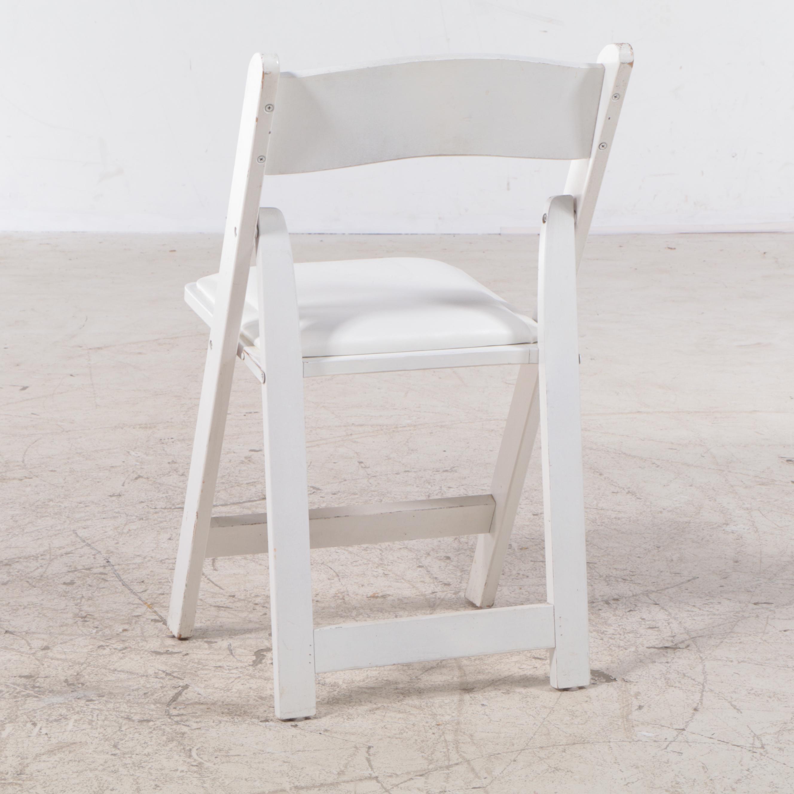 Palmer/Snyder Furniture Event Style White Wooden Folding Chairs