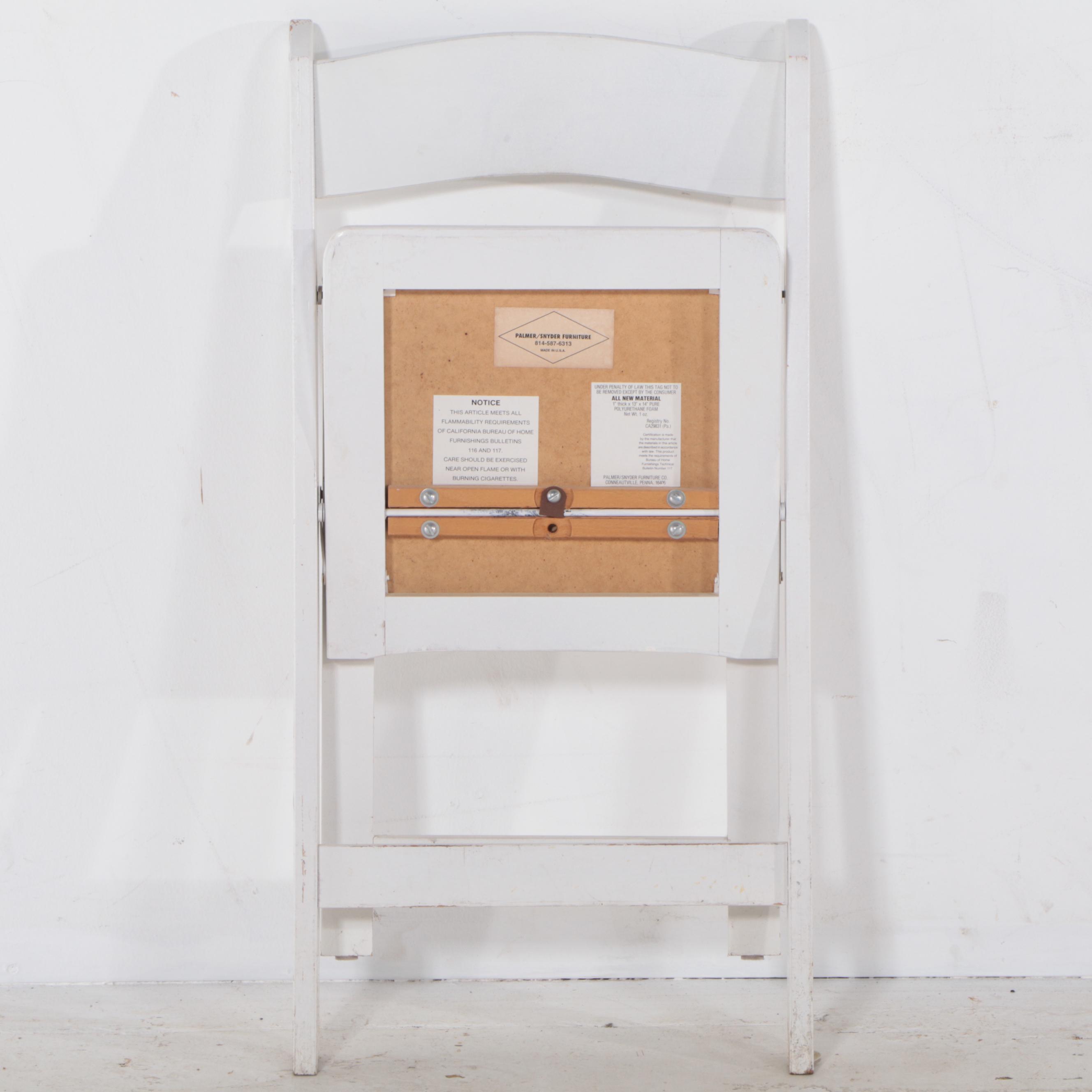 Palmer/Snyder Furniture Event Style White Wooden Folding Chairs