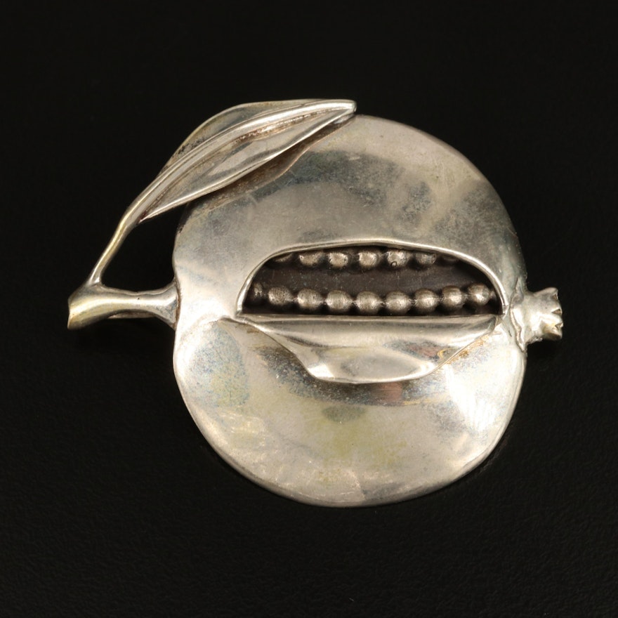 Sterling Pomegranate Converter Brooch for Jewish Federation