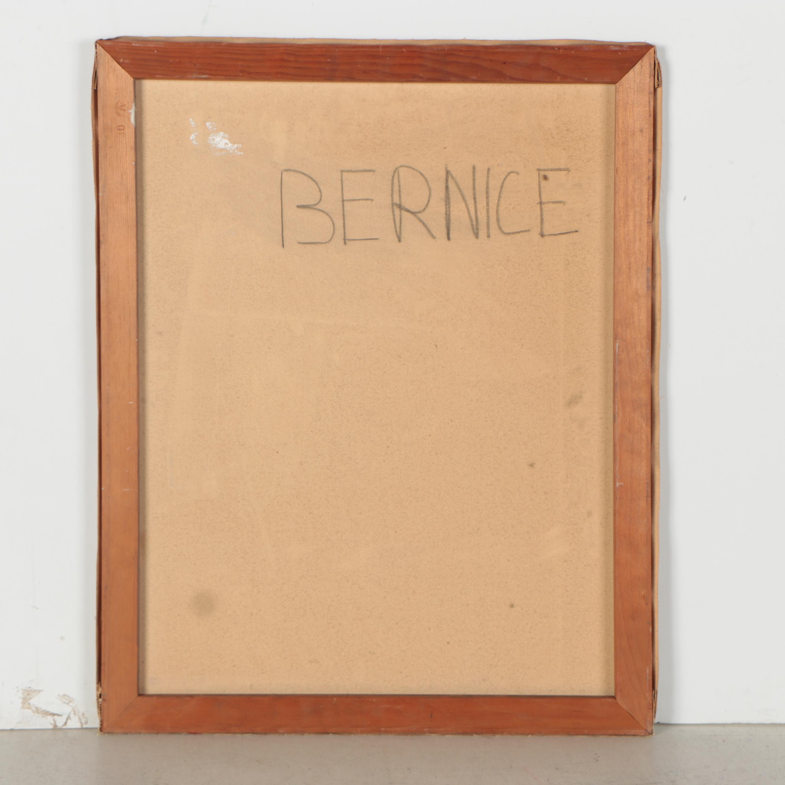 Bernice Fisher Stacy Abstract Figural Oil Painting, Mid-20th Century