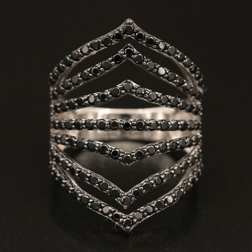Sterling Spinel Multi-Row Openwork Ring