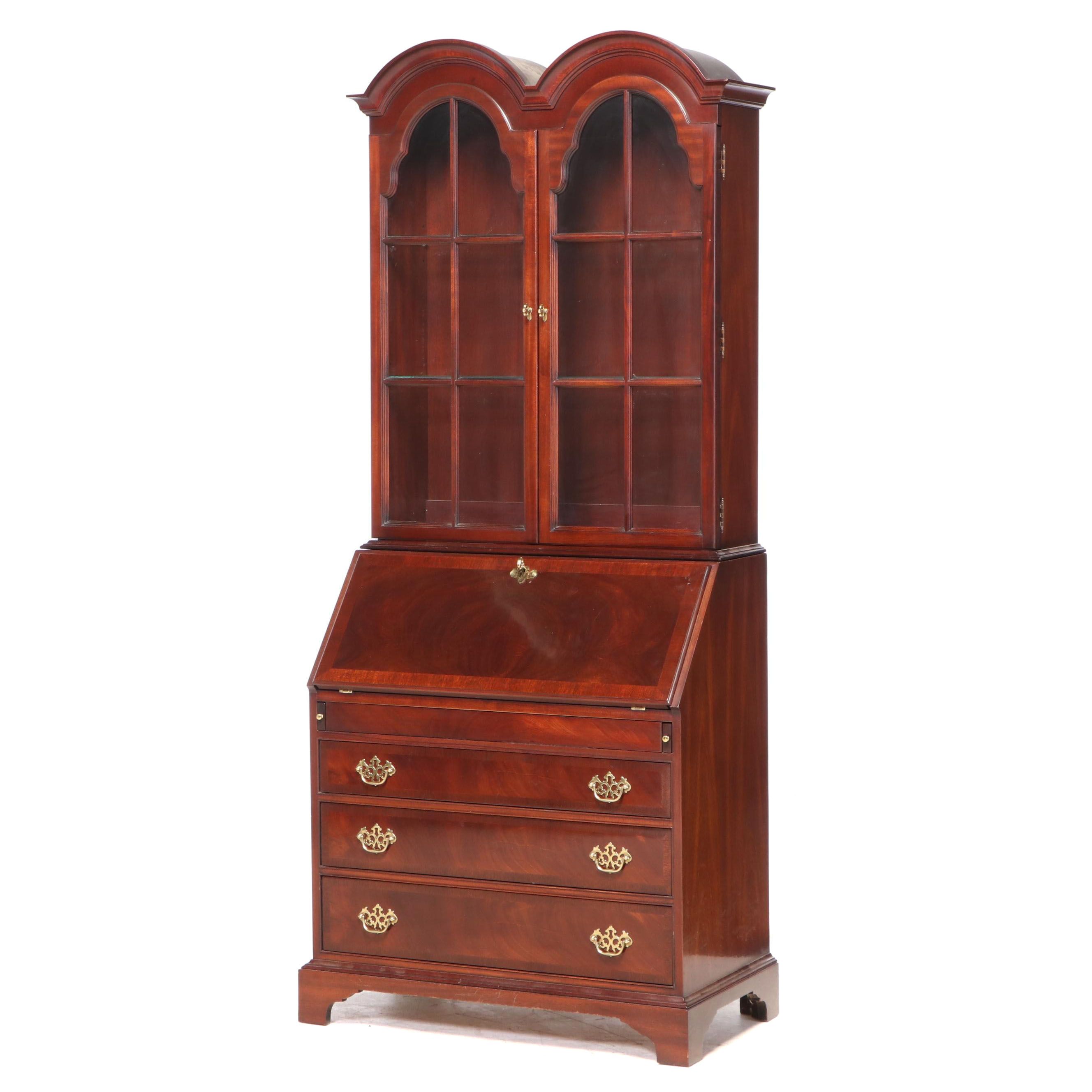 Hickory Chair "James River" Mahogany Double-Dome Secretary Bookcase