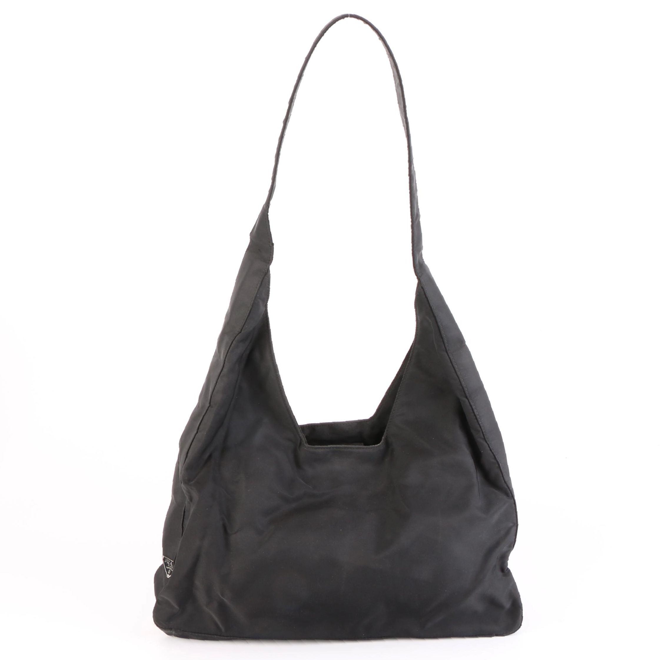 Prada Shoulder Hobo Bag in Black Nylon Tessuto
