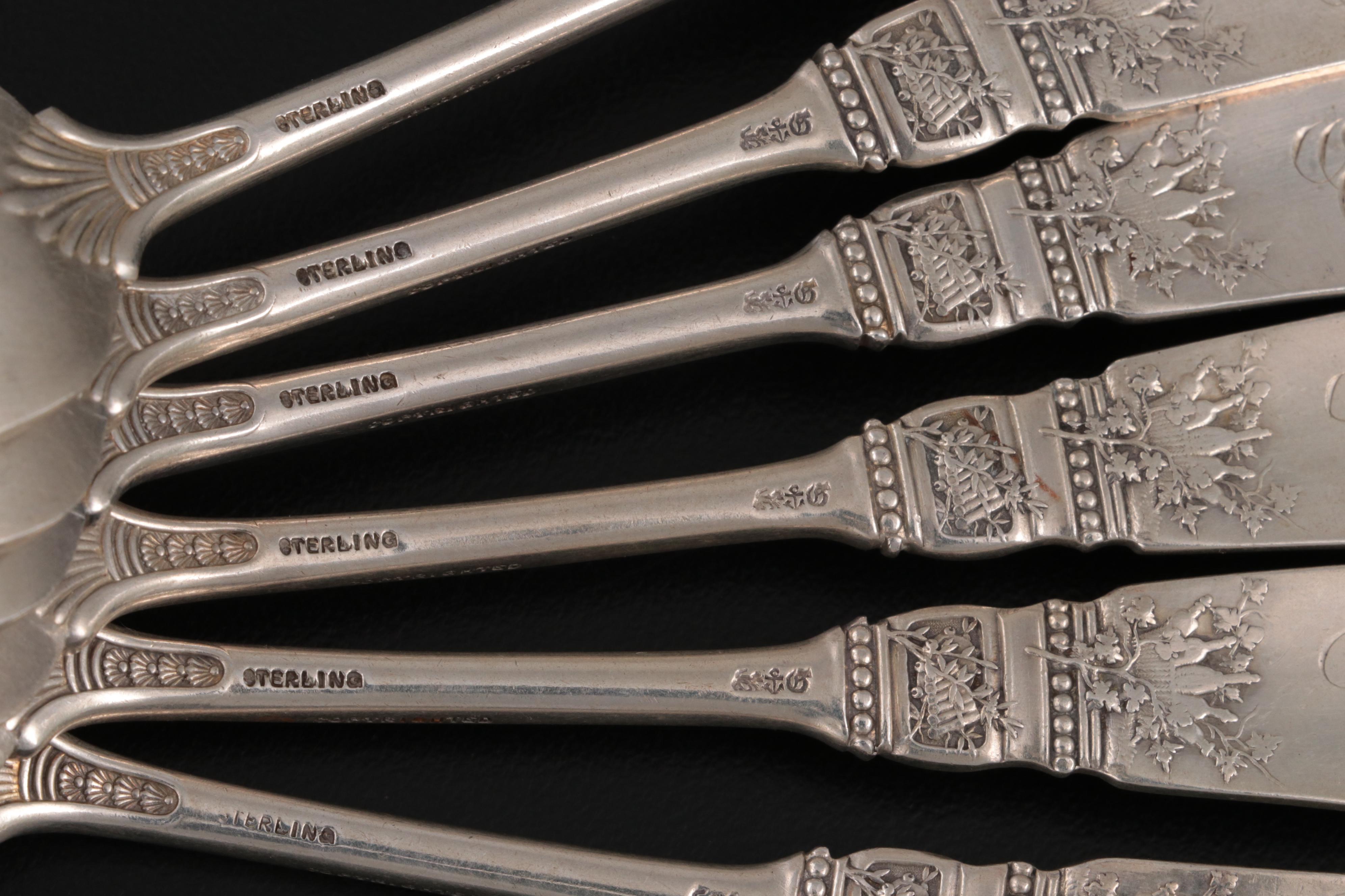 Gorham "Fontainebleau" Sterling Silver Forks, Late 19th Century