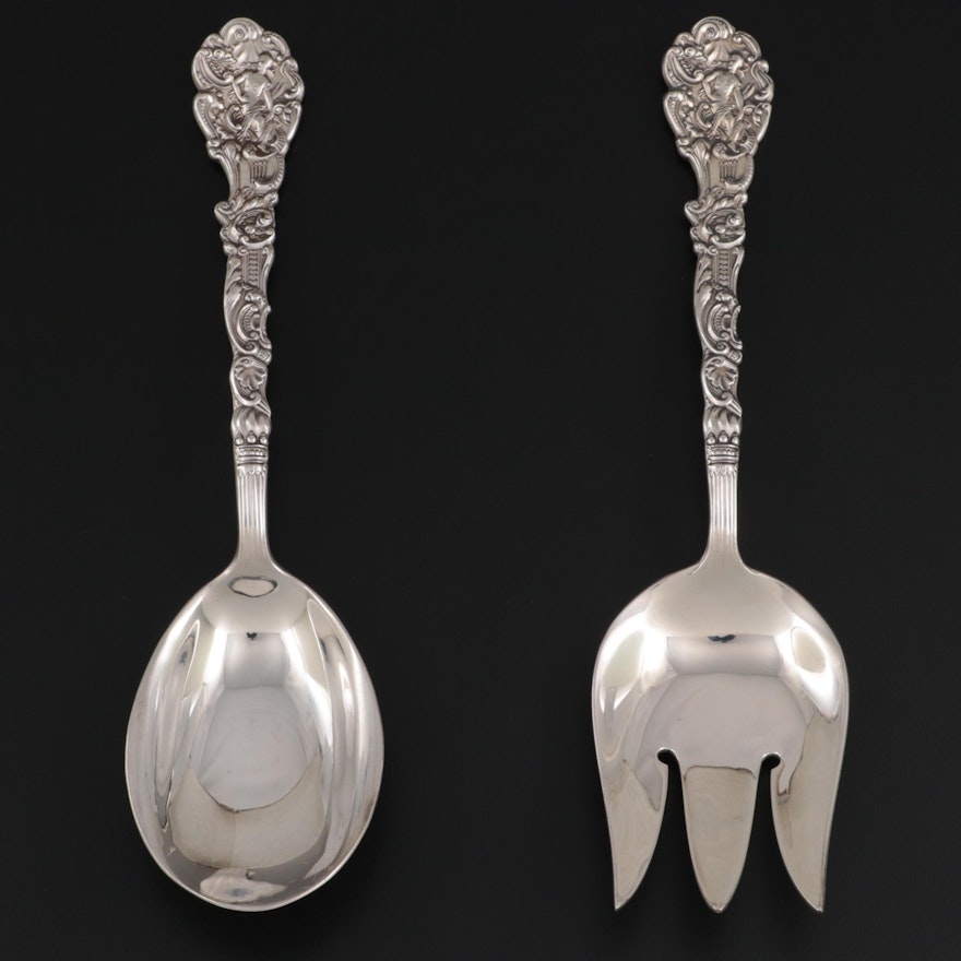Gorham "Versailles" Vegetable Serving Fork and Spoon, Late-19th Century