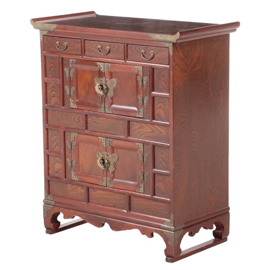 Korean Elm Tansu Chest, Late 20th Century