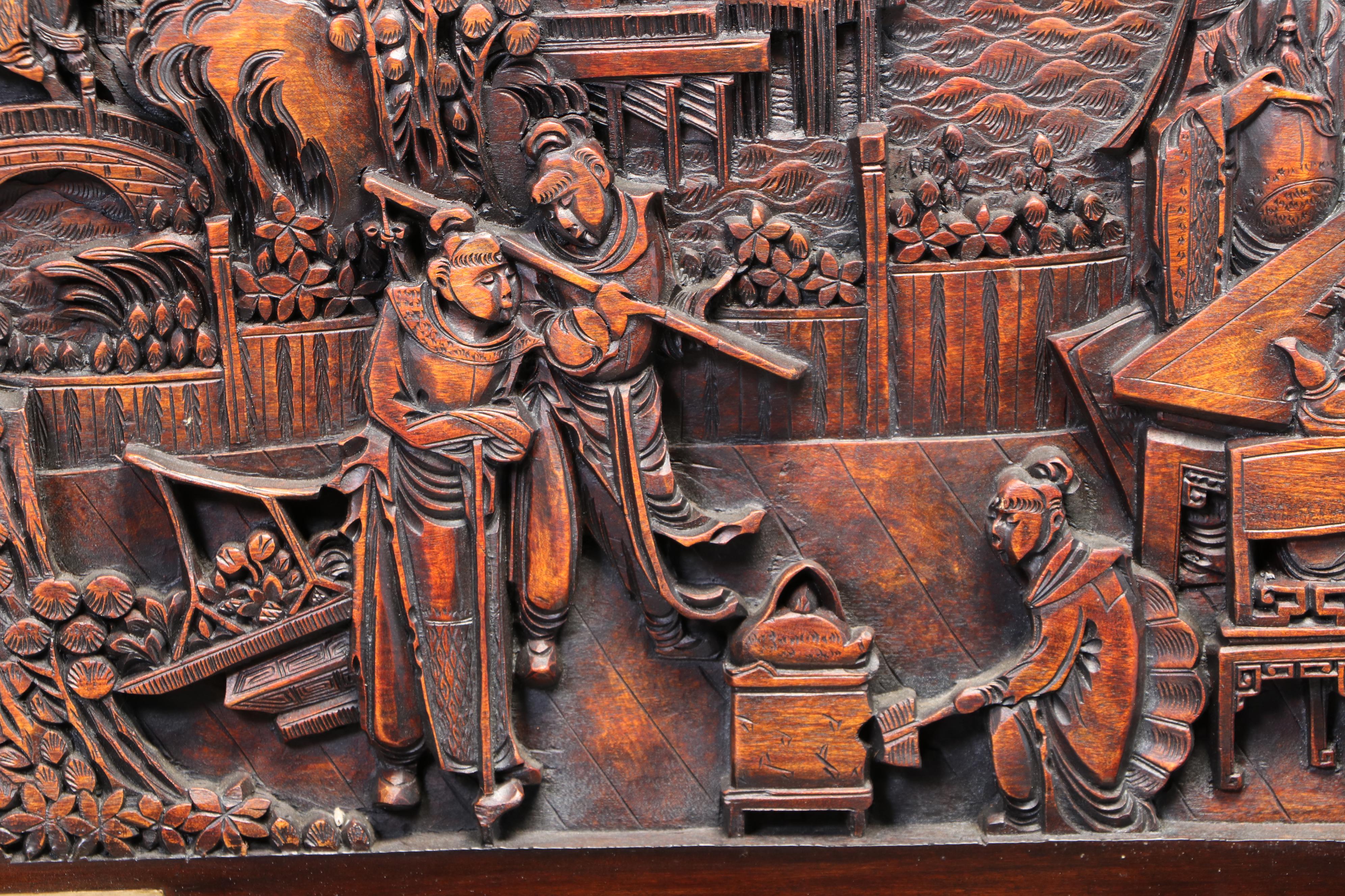 Chinese Carved Bar Cabinet, Mid-20th Century