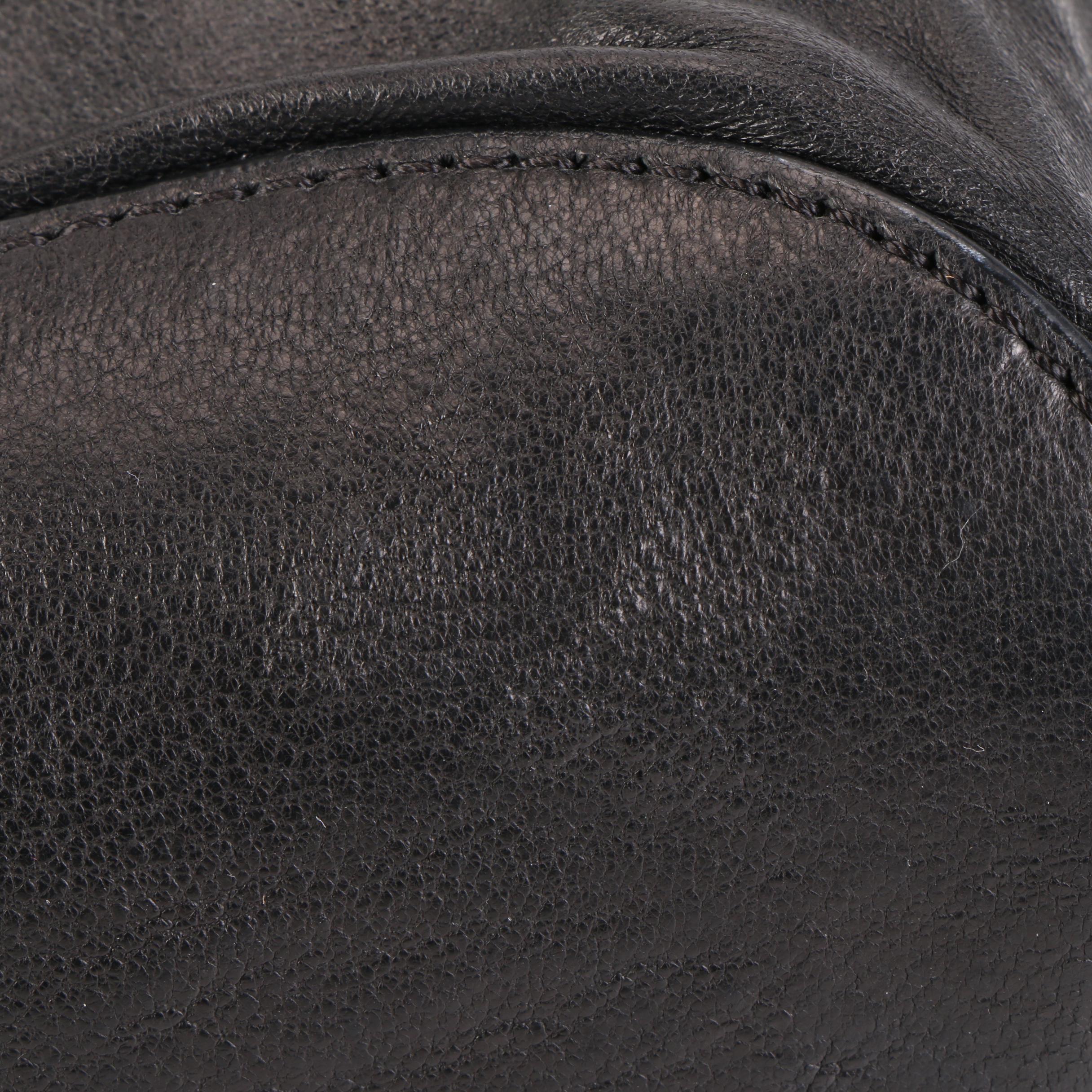 Tory Burch Drawstring Handbag in Black Leather