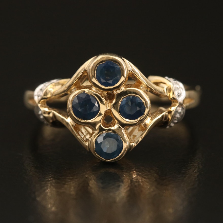 Sterling Sapphire Multi-Stone Bezel Ring